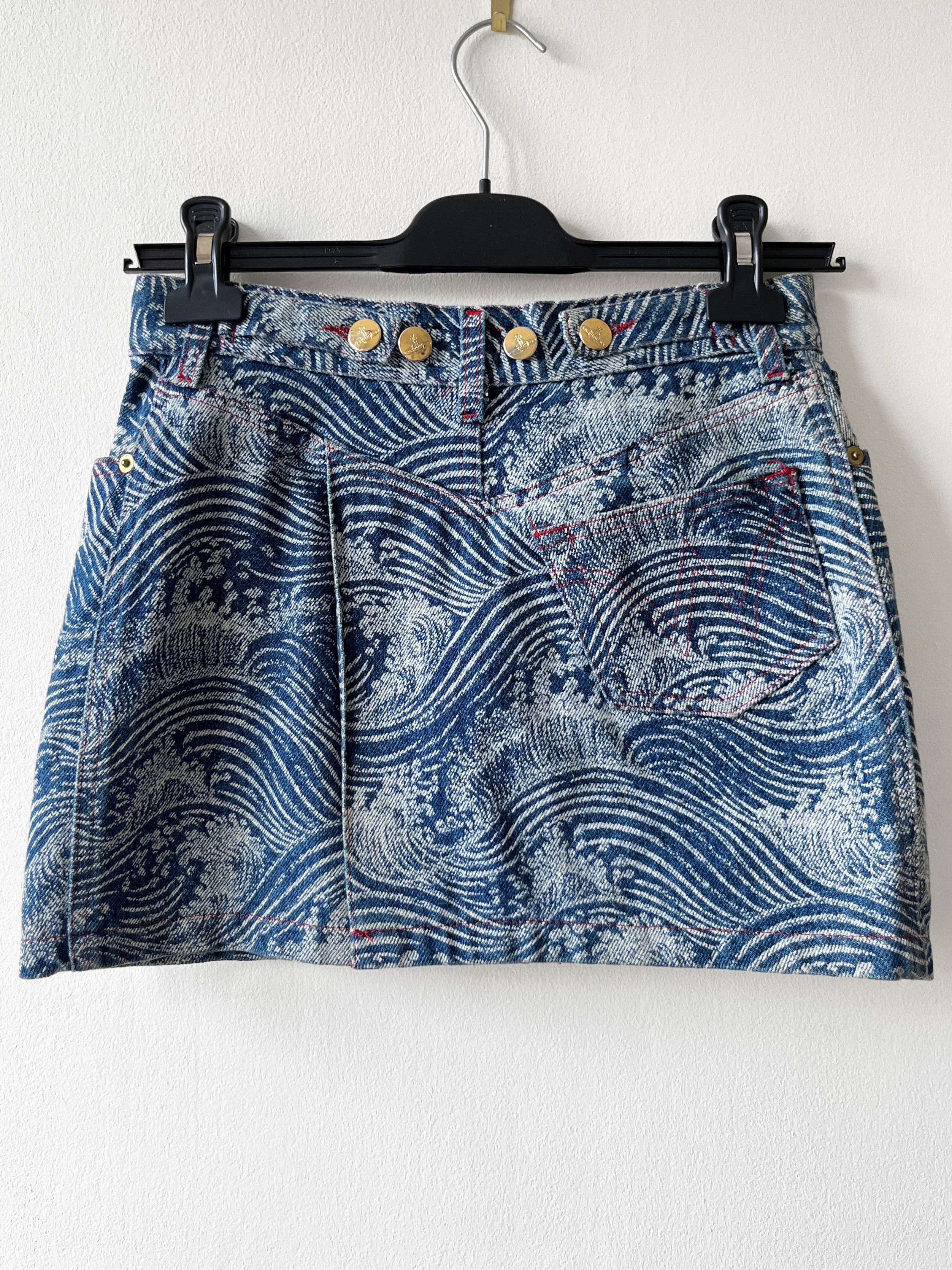 Vivienne Westwood Vivienne Westwood AW92 The Great Waves denim skirt Size 27" / US 4 / IT 40 - 2 Thumbnail