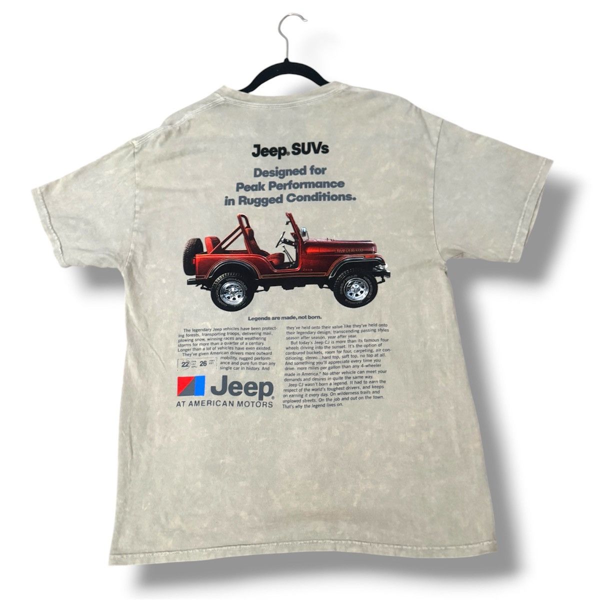 Jeep Jeep Graphic T Shirt Mens M NWT Beige Acid Wash Back Print Size US M / EU 48-50 / 2 - 4 Thumbnail