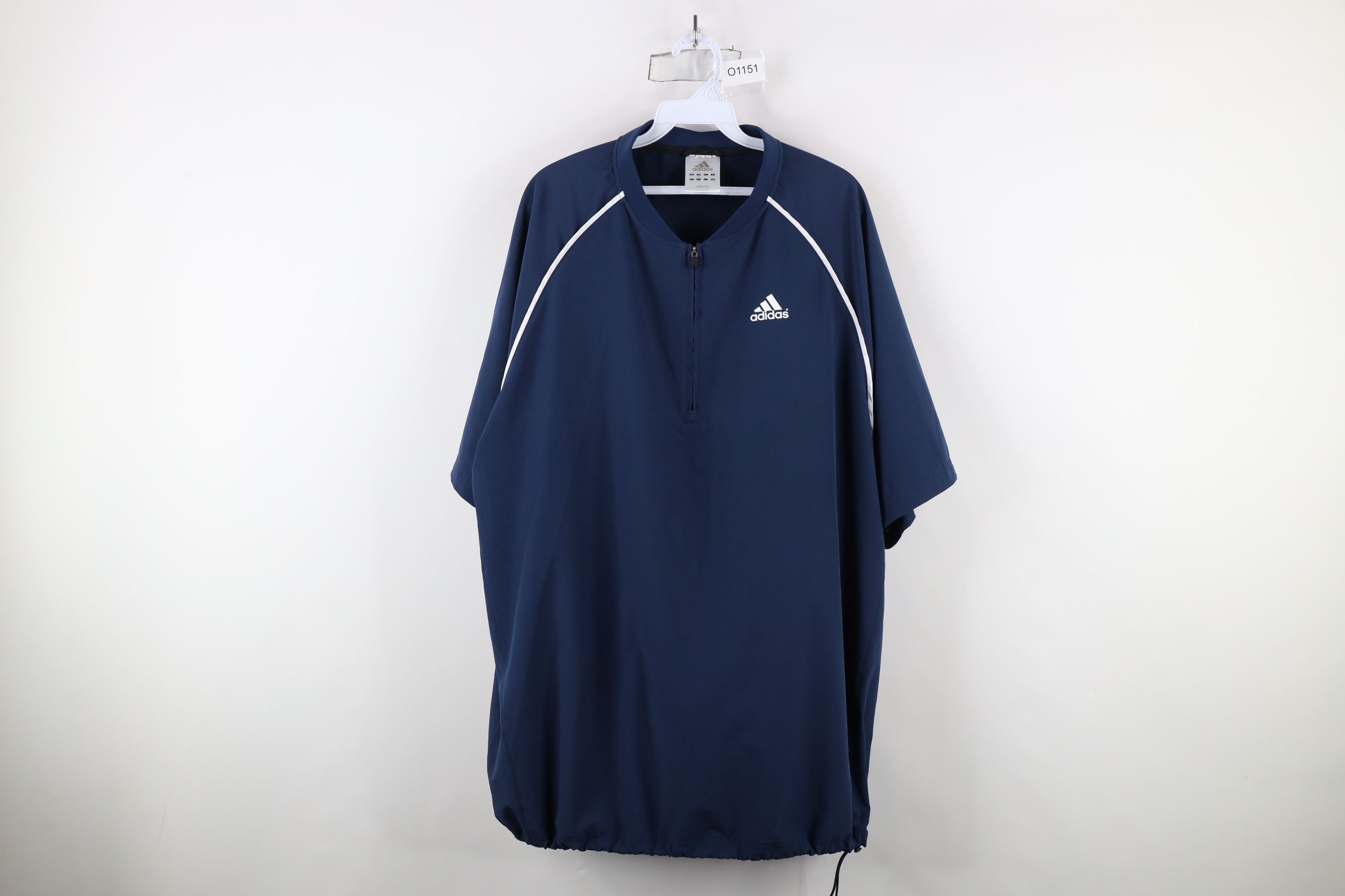 Adidas × Vintage Vintage Adidas Short Sleeve Half Zip Pullover Jacket Blue Size US XL / EU 56 / 4 - 1 Thumbnail