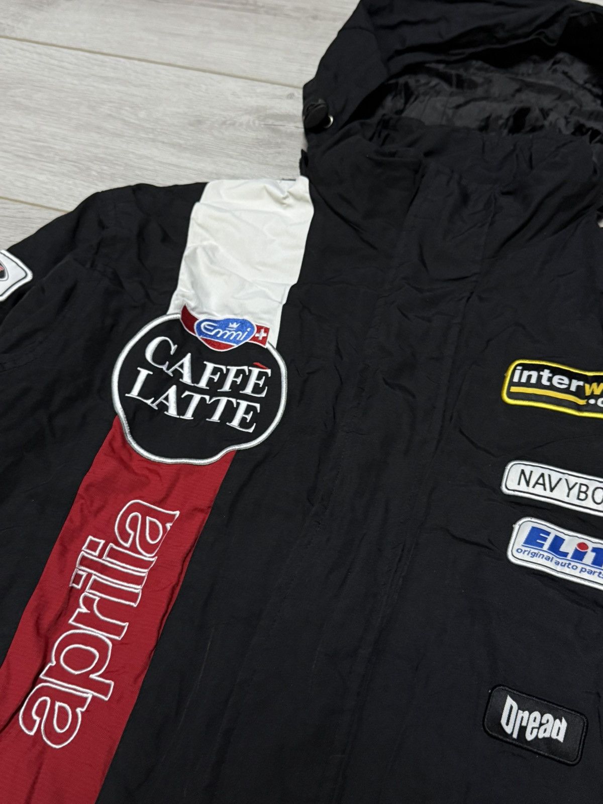 Vintage Caffe Latte Dread Aprilia jacket hooded zip racing team Size US L / EU 52-54 / 3 - 3 Thumbnail