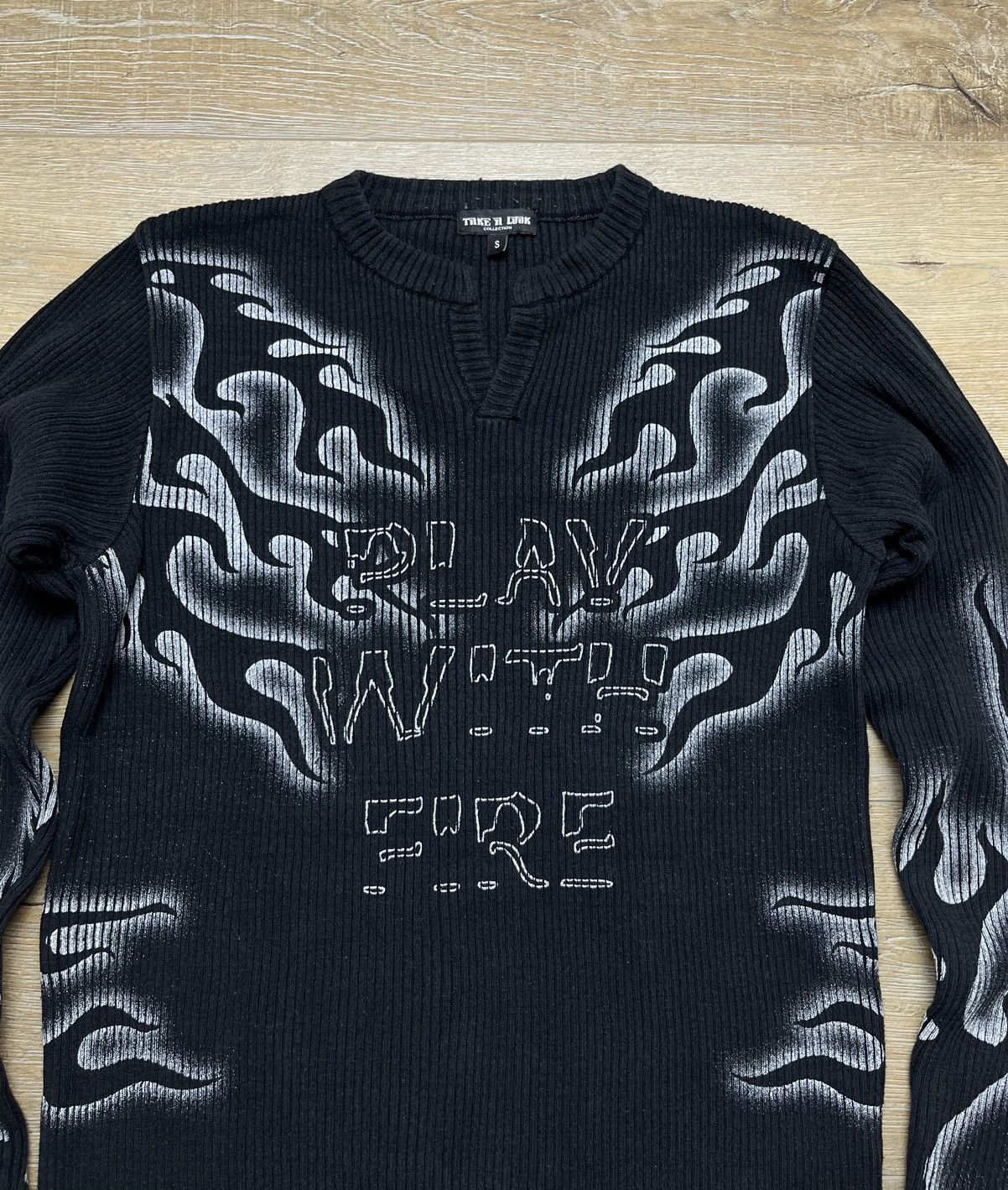 Diesel 00S PAINTED JAPAN DIESEL STYLE KNIT RIBBED SWEATER Y2K Size US S / EU 44-46 / 1 - 5 Thumbnail