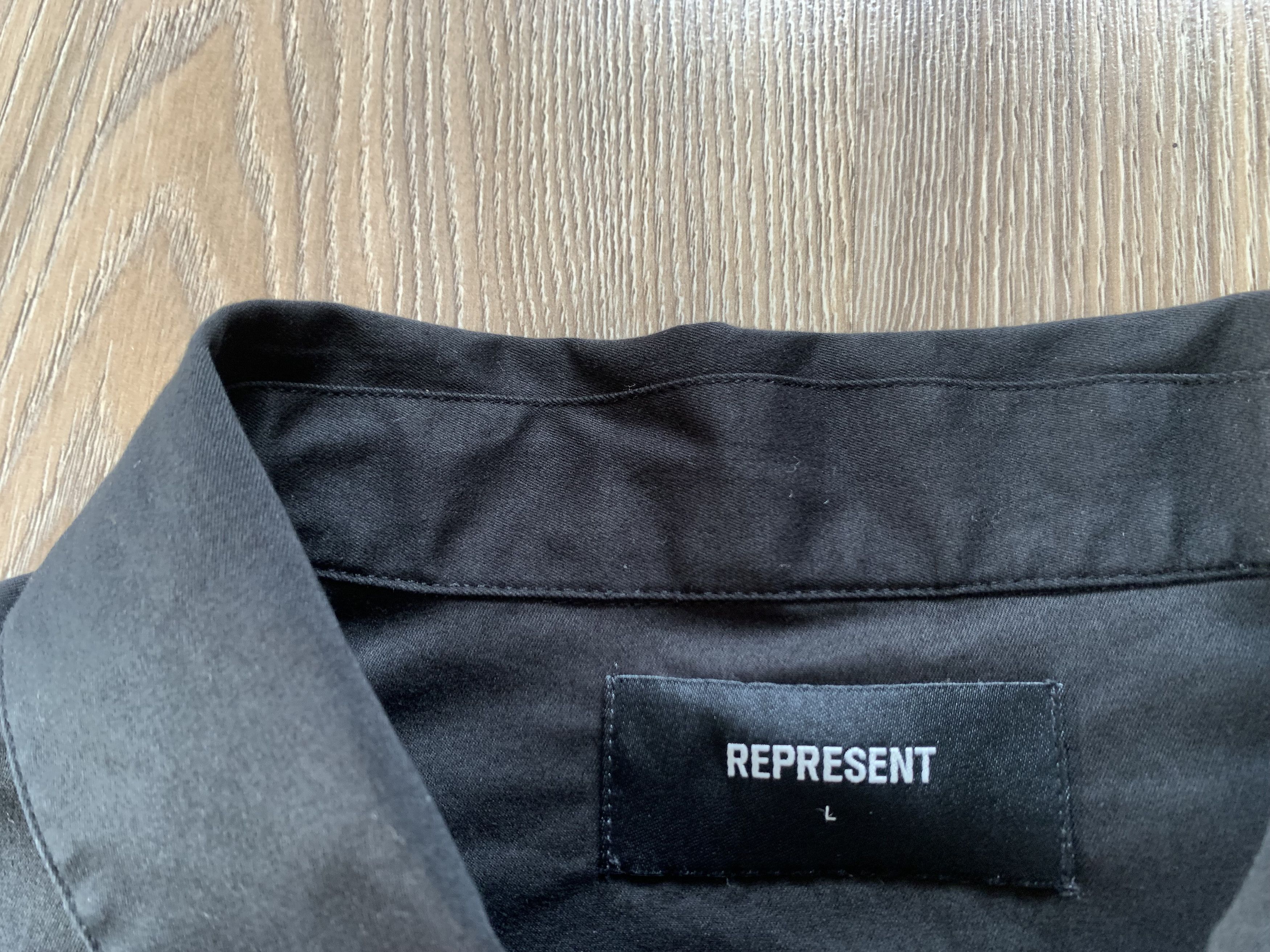 Represent Clo. Represent Patron Of The Club Black Cotton Button Up Shirt Size US L / EU 52-54 / 3 - 9 Thumbnail
