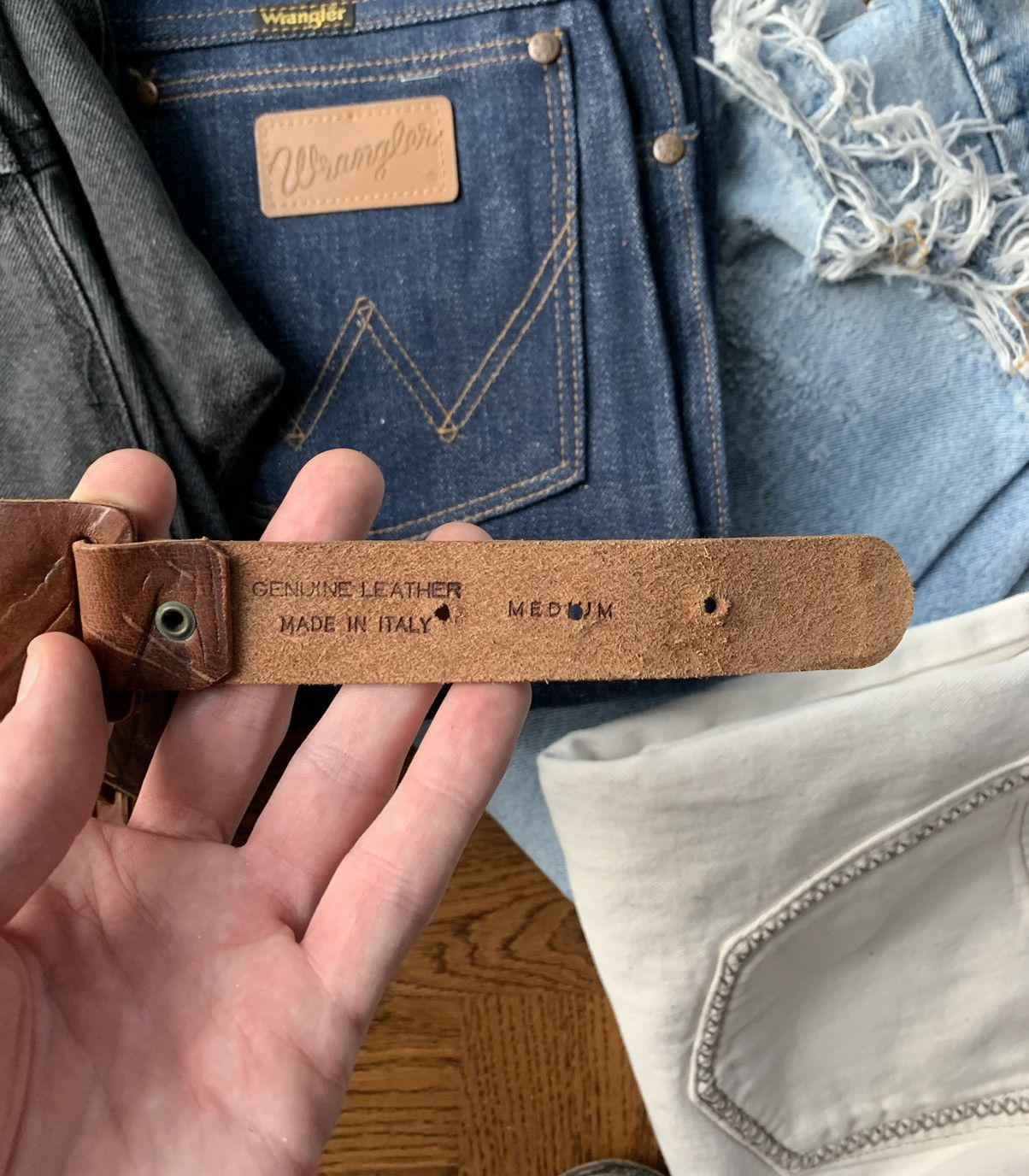 Other × Vintage Vintage Made in Italy Brown Leather Belt Braided Link Medium Size ONE SIZE - 8 Thumbnail