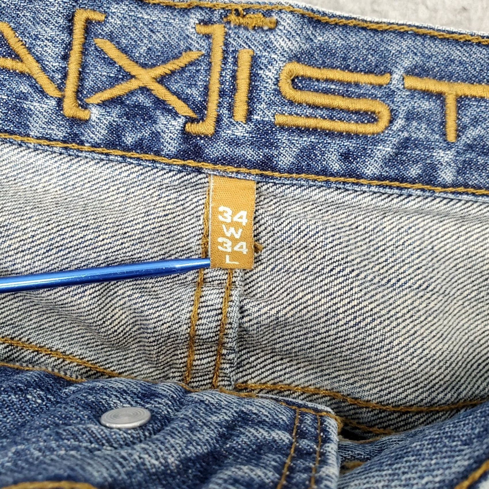 Denime Axist Jeans Mens 34x34 Blue Denim Regular Fit 5-Pocket Straight Leg Size US 34 / EU 50 - 8 Thumbnail
