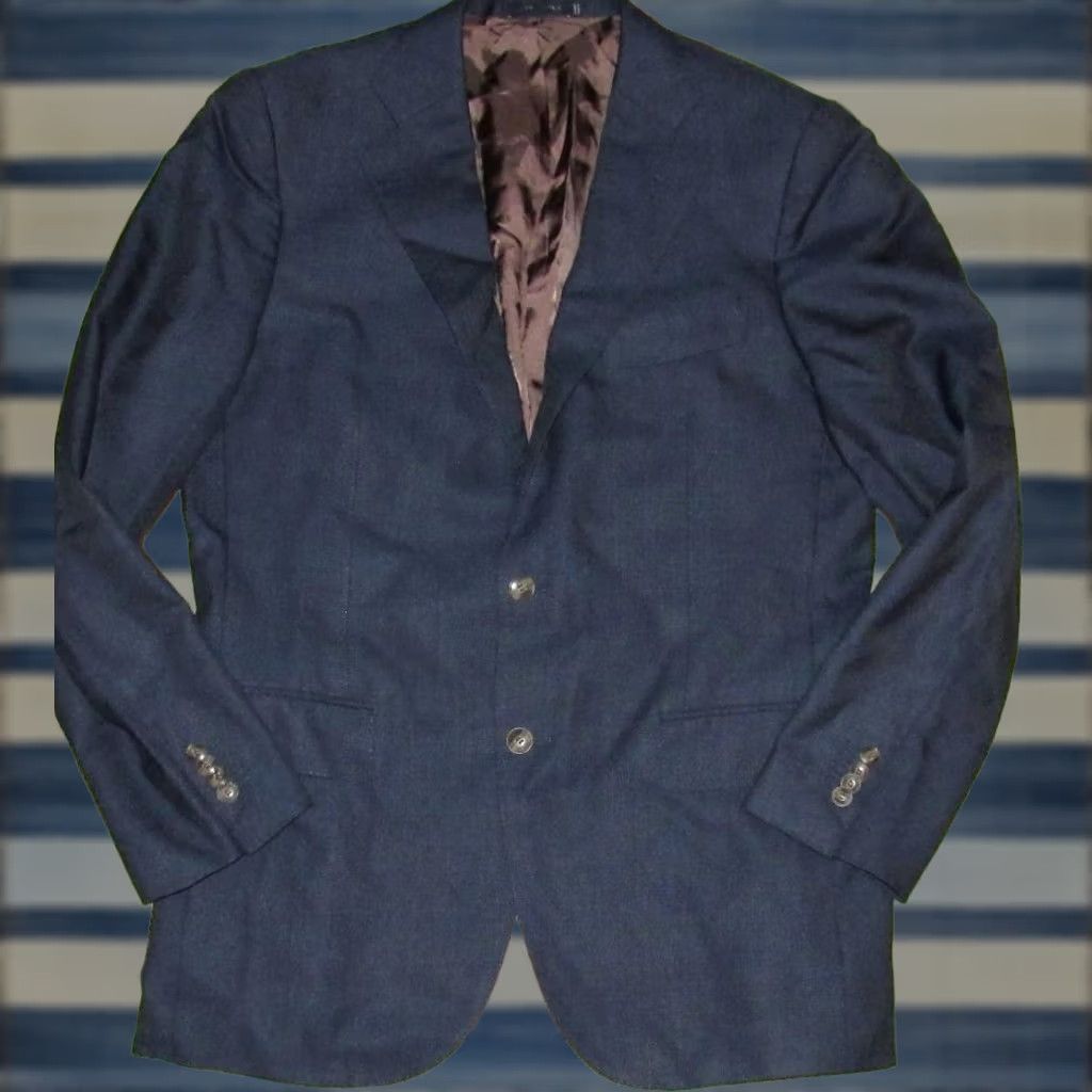 Suitsupply SUITSUPPLY Blue Wool Lazio Single Breasted Blazer Jacket Slim 44 Long Size 44R - 1 Thumbnail