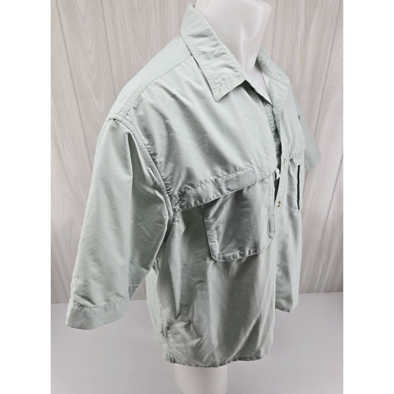 Vintage VINTAGE LL Bean Vented Camp Shirt XL REG Short Sleeve Teal Sea Green Nylon Blend Outdoor Size US XL / EU 56 / 4 - 6 Thumbnail