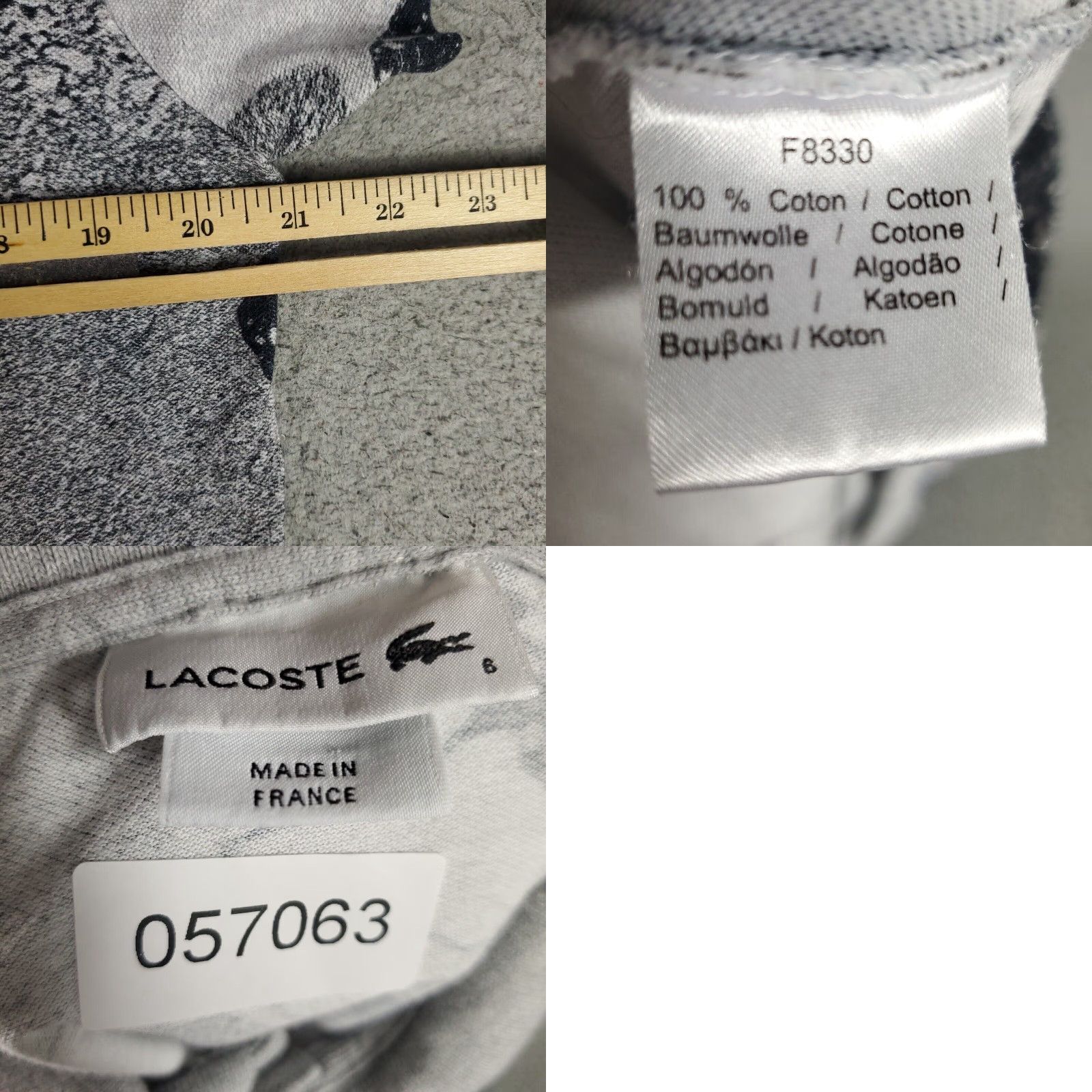 Lacoste Lacoste Polo Shirt Mens Size 6 Gray Spotted Short Sleeve Activewear Size US S / EU 44-46 / 1 - 8 Thumbnail