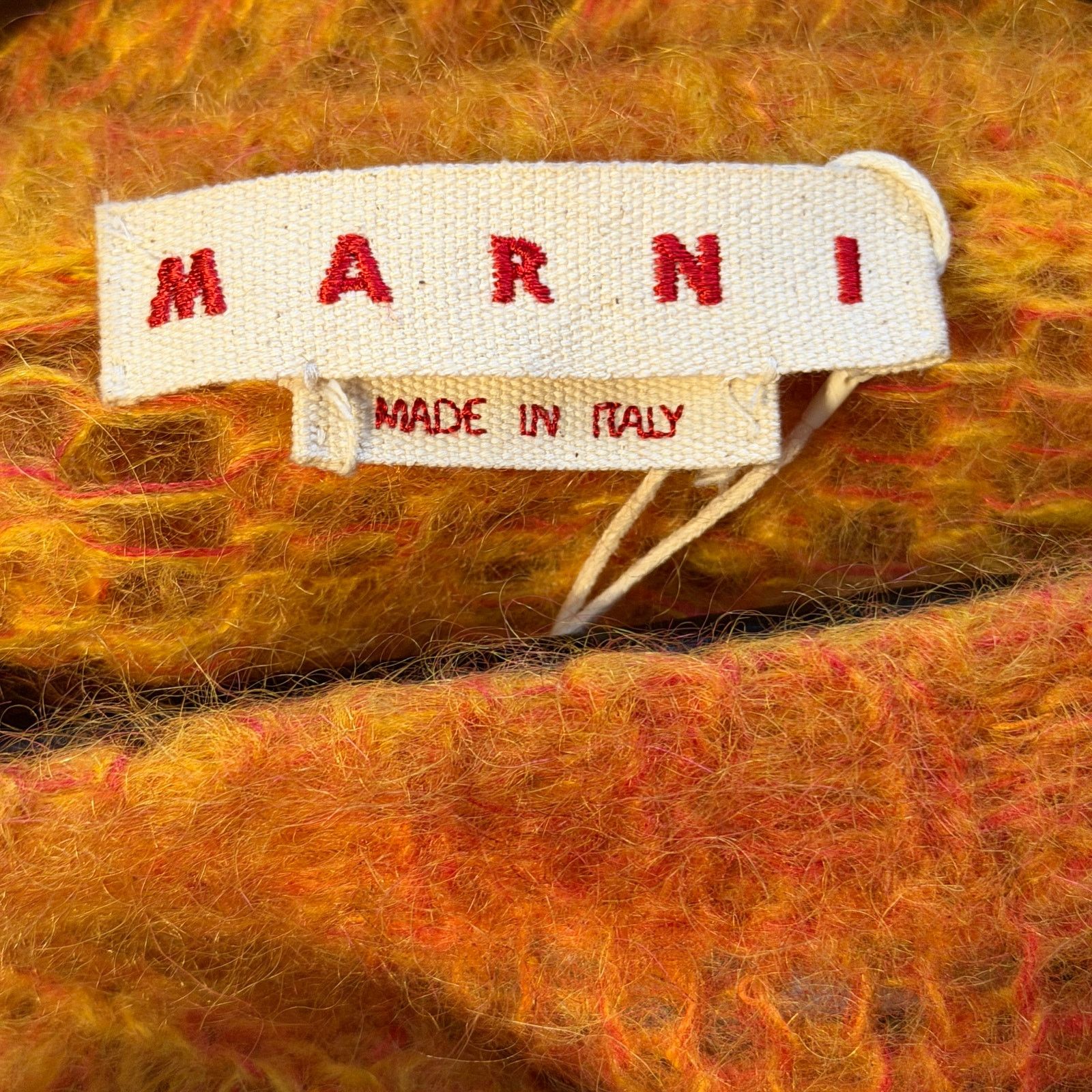 Marni Marni Mohair Sprayed Lined Orange Knitted Sweater Size US M / EU 48-50 / 2 - 3 Thumbnail