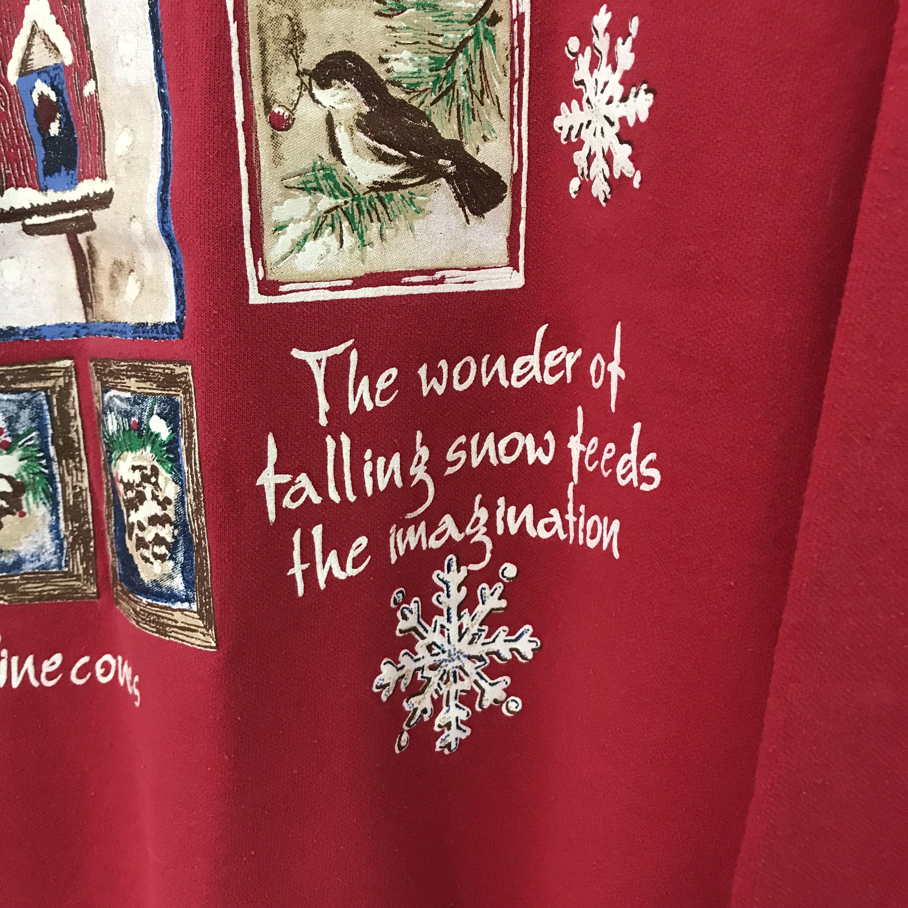 Vintage Vintage 90's Graphic Snow Red Sweatshirt Medium - 635 Size US M / EU 48-50 / 2 - 5 Thumbnail