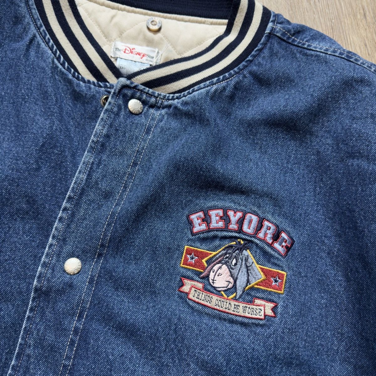 Disney × Vintage Disney Eeyore Vintage Denim Varsity Jacket Size US XXL / EU 58 / 5 - 3 Thumbnail