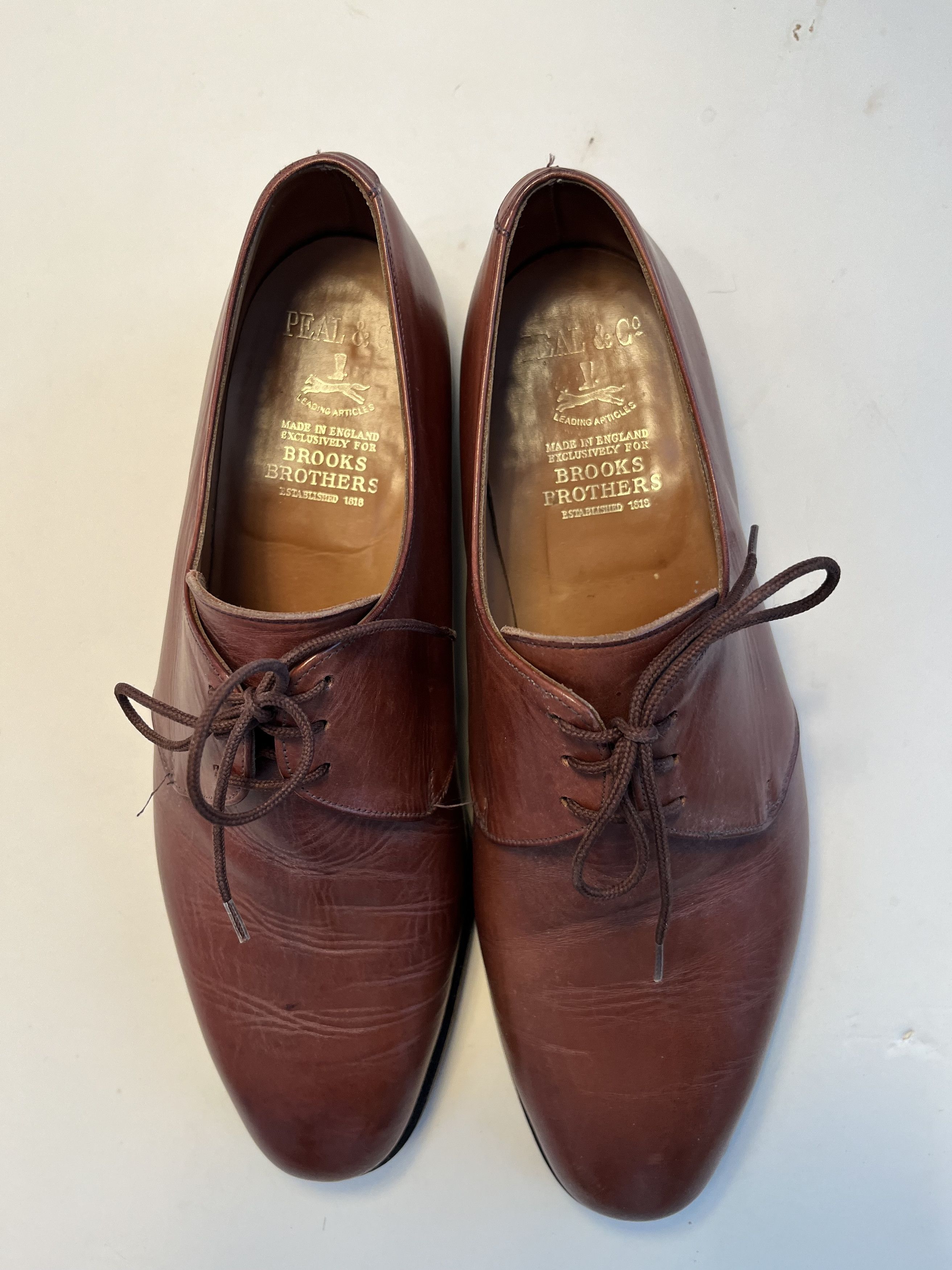 Brooks Brothers × Peal And Co Plain-Toe Tan-Brown Derbys Size US 10 / EU 43 - 4 Thumbnail