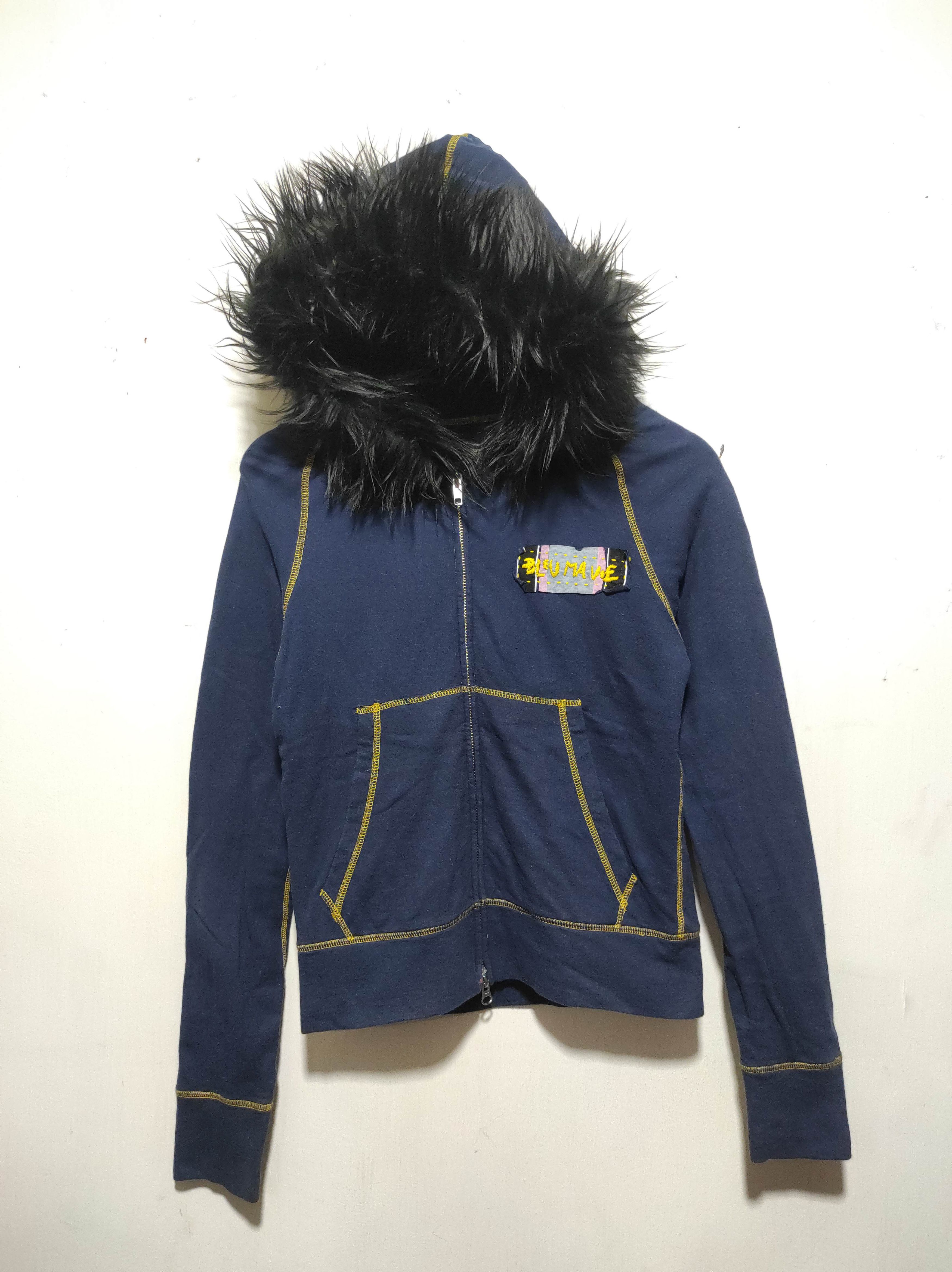Yasuyuki Ishii Bleu Mavie Double Zip Fur Hoodie Ifsixwasnine Lgb Style Size S / US 4 / IT 40 - 8 Thumbnail