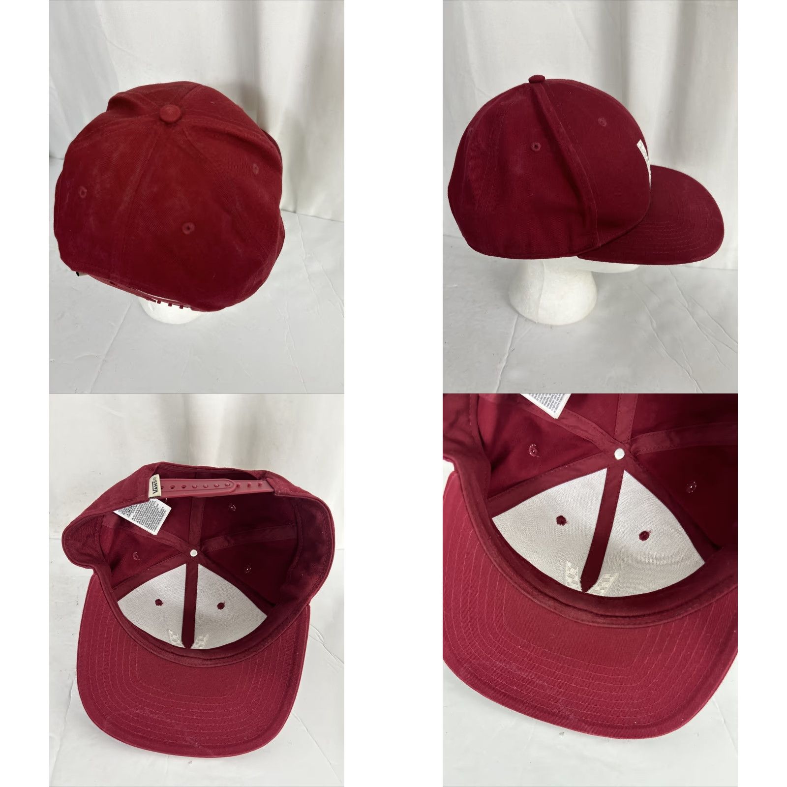 Vans Vans Snap Back Hat Maroon Adjustable V Embroidered Men One Size Red Navy Blue Snapback Size ONE SIZE - 8 Thumbnail