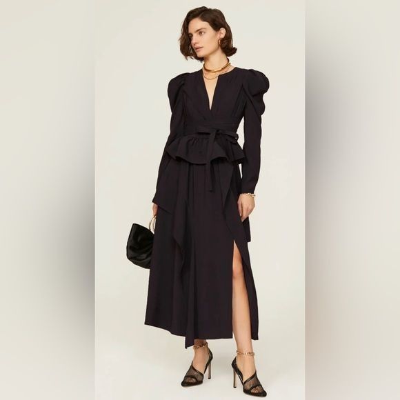 image of Women’S Rtr Ulla Johnsonvirginie Dress Black Size 6 Ruffle Lon, Women's