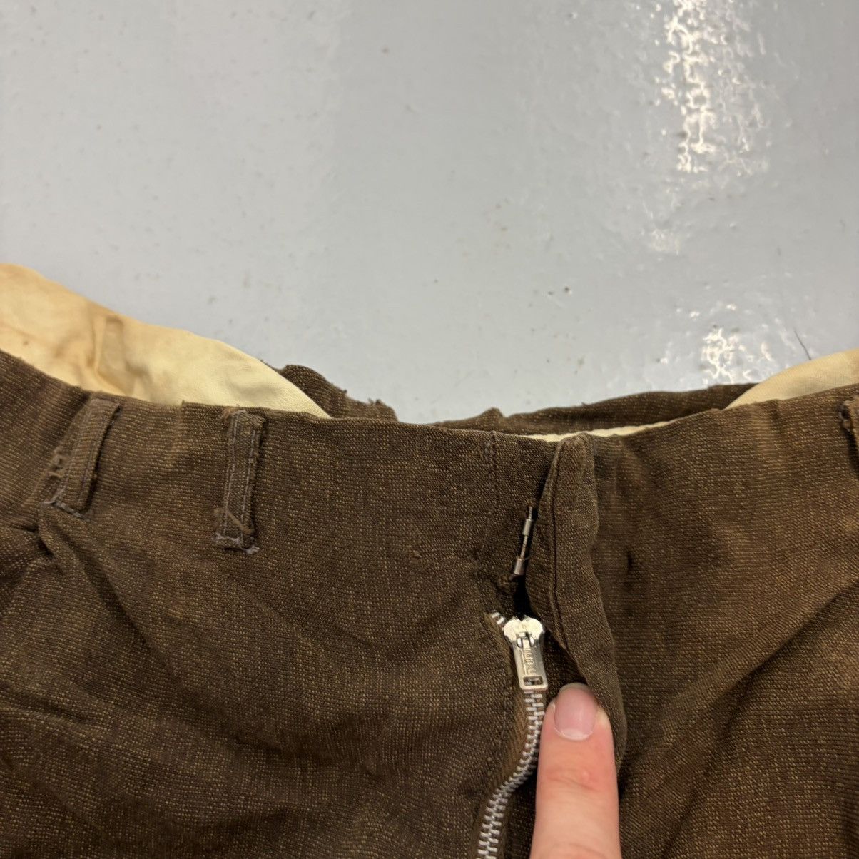 Other Vintage 50s Brown Rayon Cotton Distressed Trousers 38x30 Size US 38 / EU 54 - 2 Thumbnail