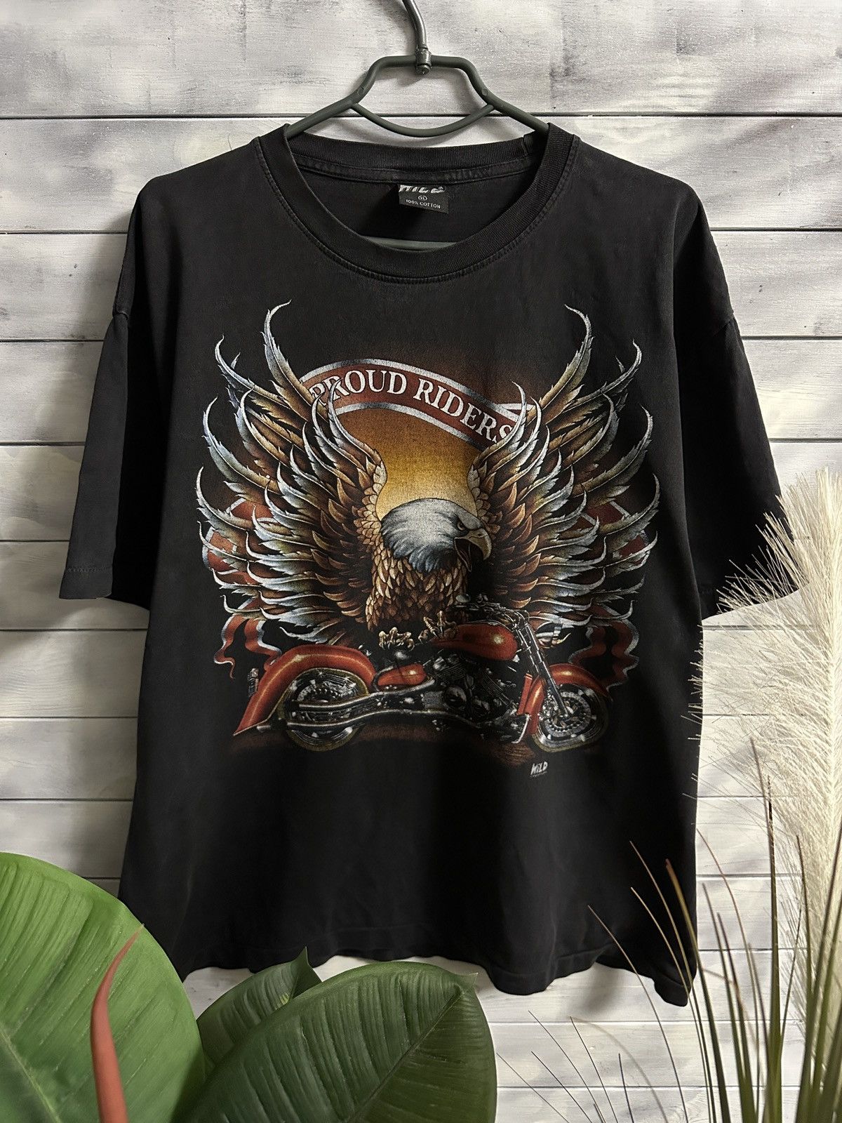 Other Rare Vintage T-Shirt Proud Riders Eagle and Motorcycle Size US XL / EU 56 / 4 - 1 Thumbnail