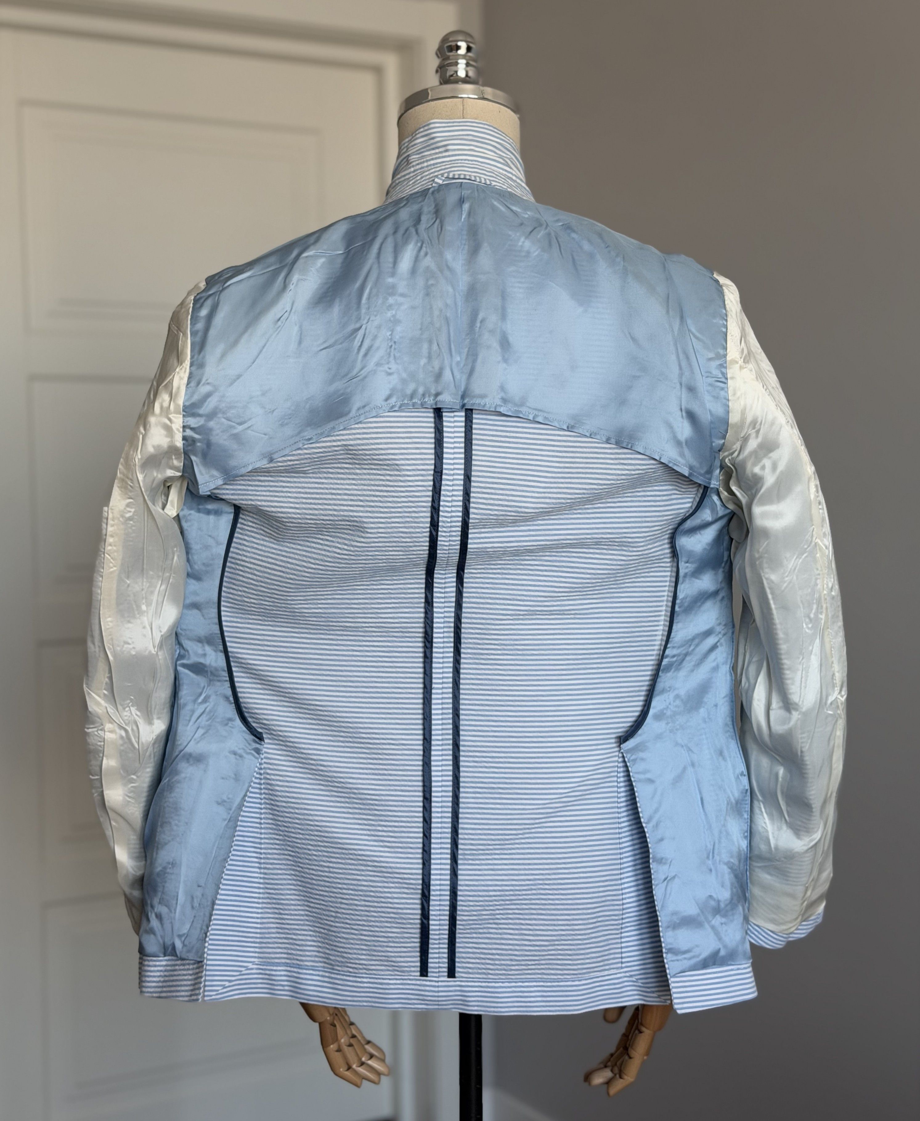 Hackett HACKETT London Horizontal Seersucker Men's Blazer Jacket Size 50R - 14 Thumbnail