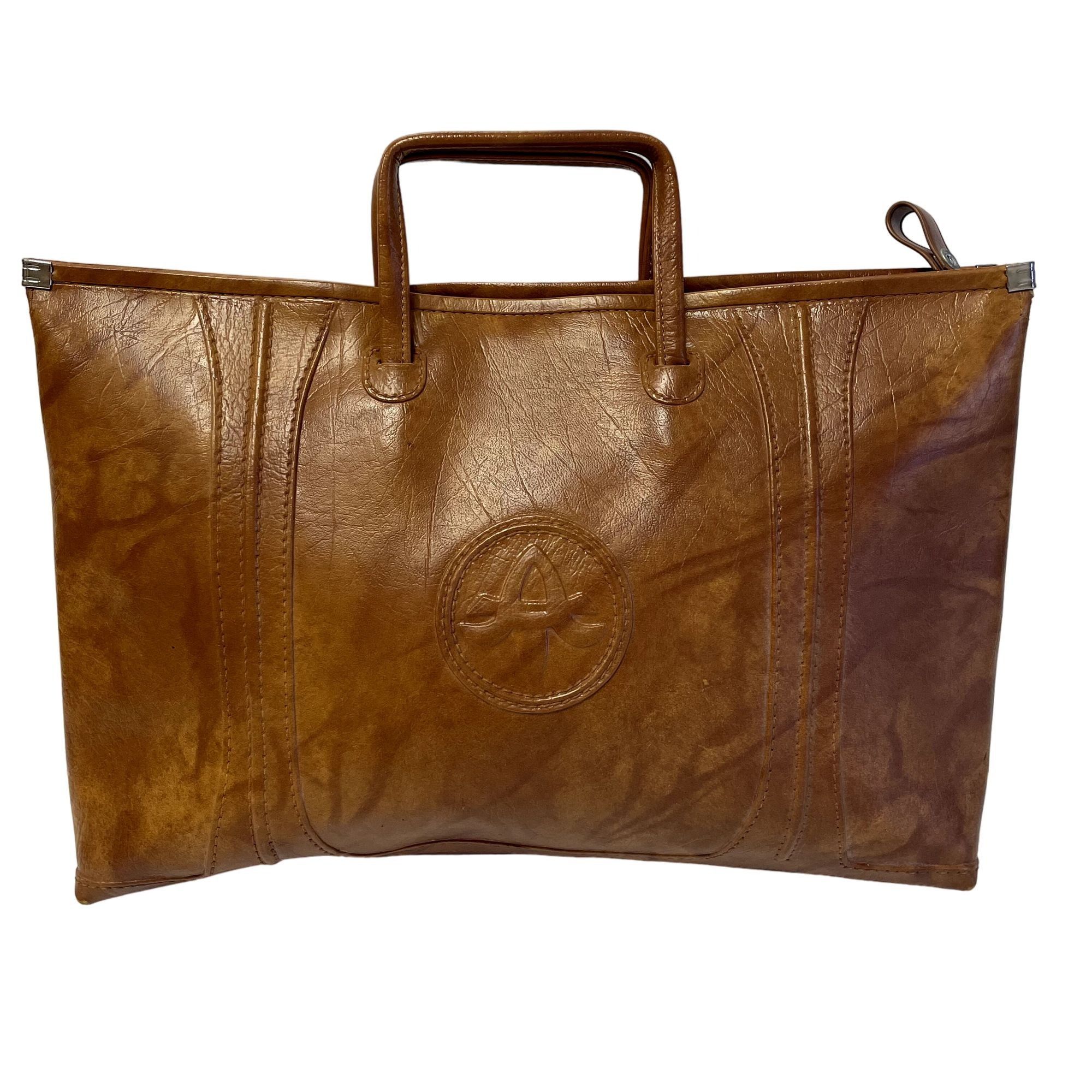 70's American Tourister Brown MARBLED FAUX Leather Briefcase