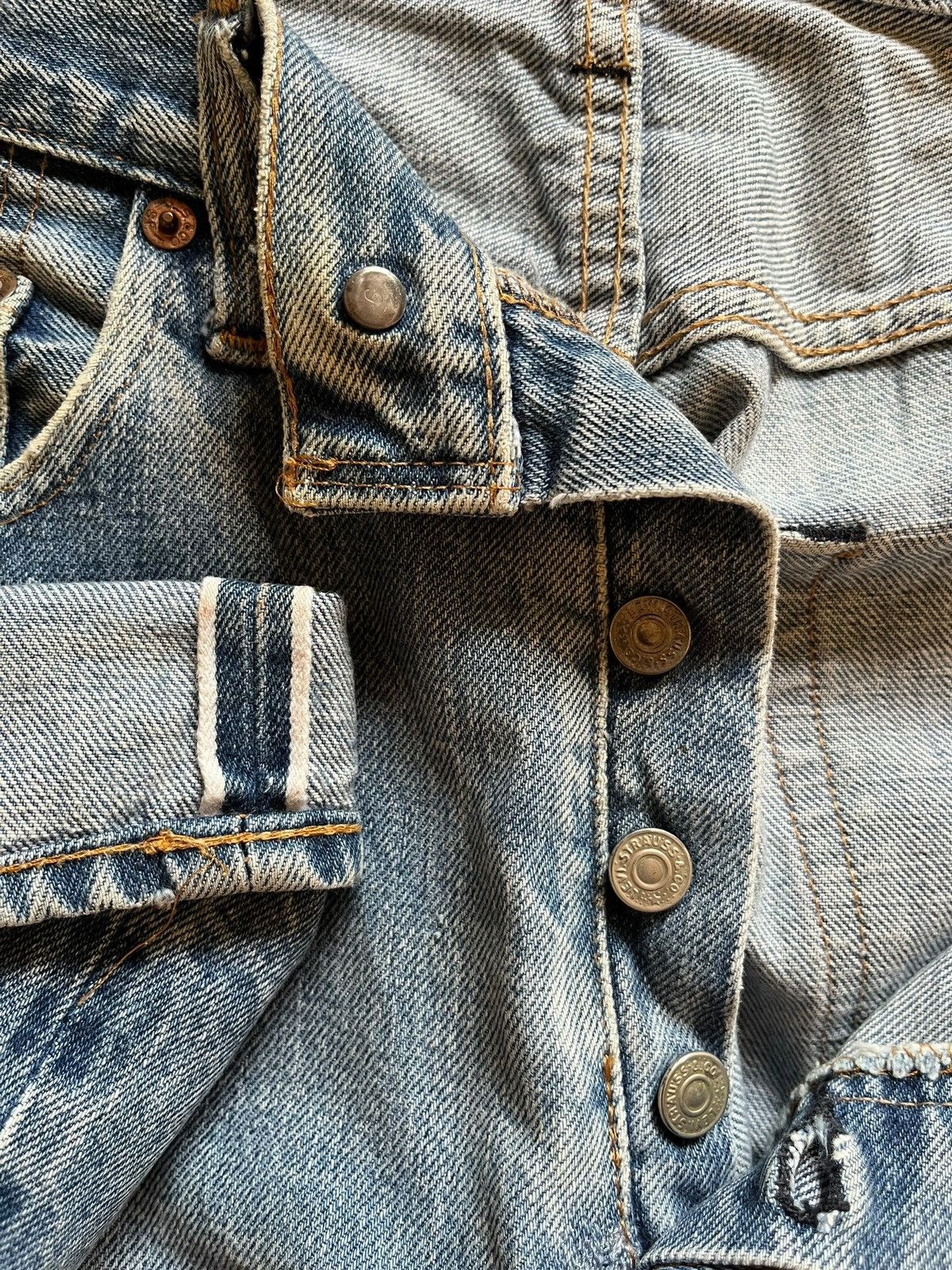 Levi's Vintage 70s Levis 501 Selvedge Bartacks Loose Jeans Button 6 Size US 31 - 5 Thumbnail