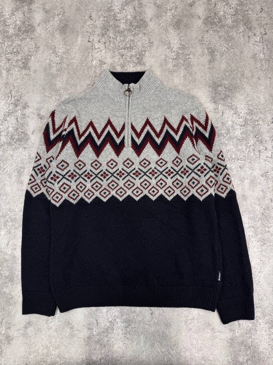 Barbour Barbour Established 1894 Nordic Pattern Half Zip SweaterNavy Size US L / EU 52-54 / 3 - 1 Thumbnail