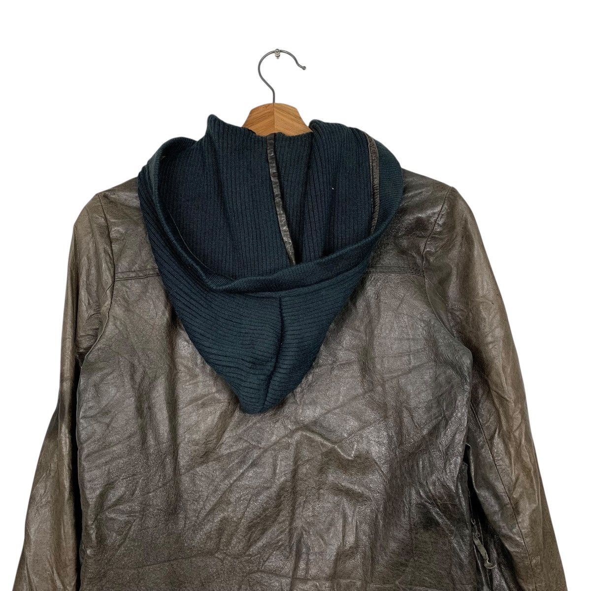 Other Smork Hooded Leather Jacket Size XS / US 0-2 / IT 36-38 - 8 Thumbnail