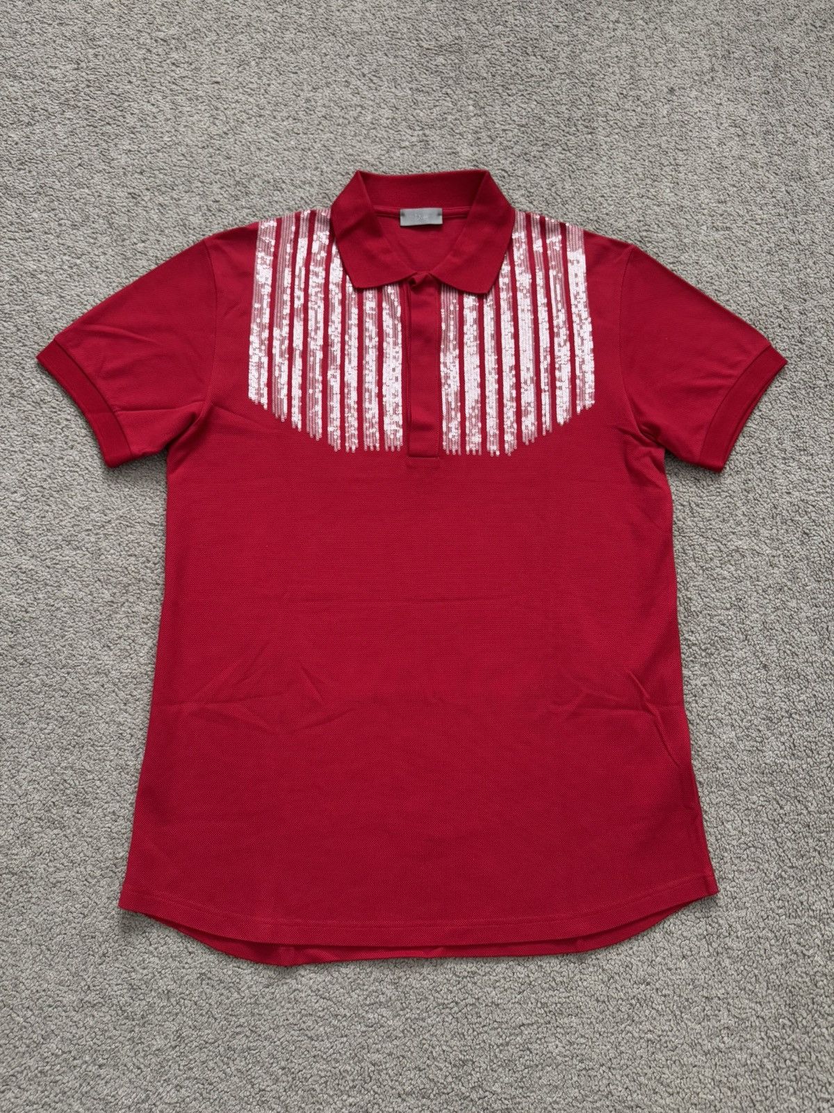 Dior × Hedi Slimane AW06 Sequined Polo Shirt | Grailed