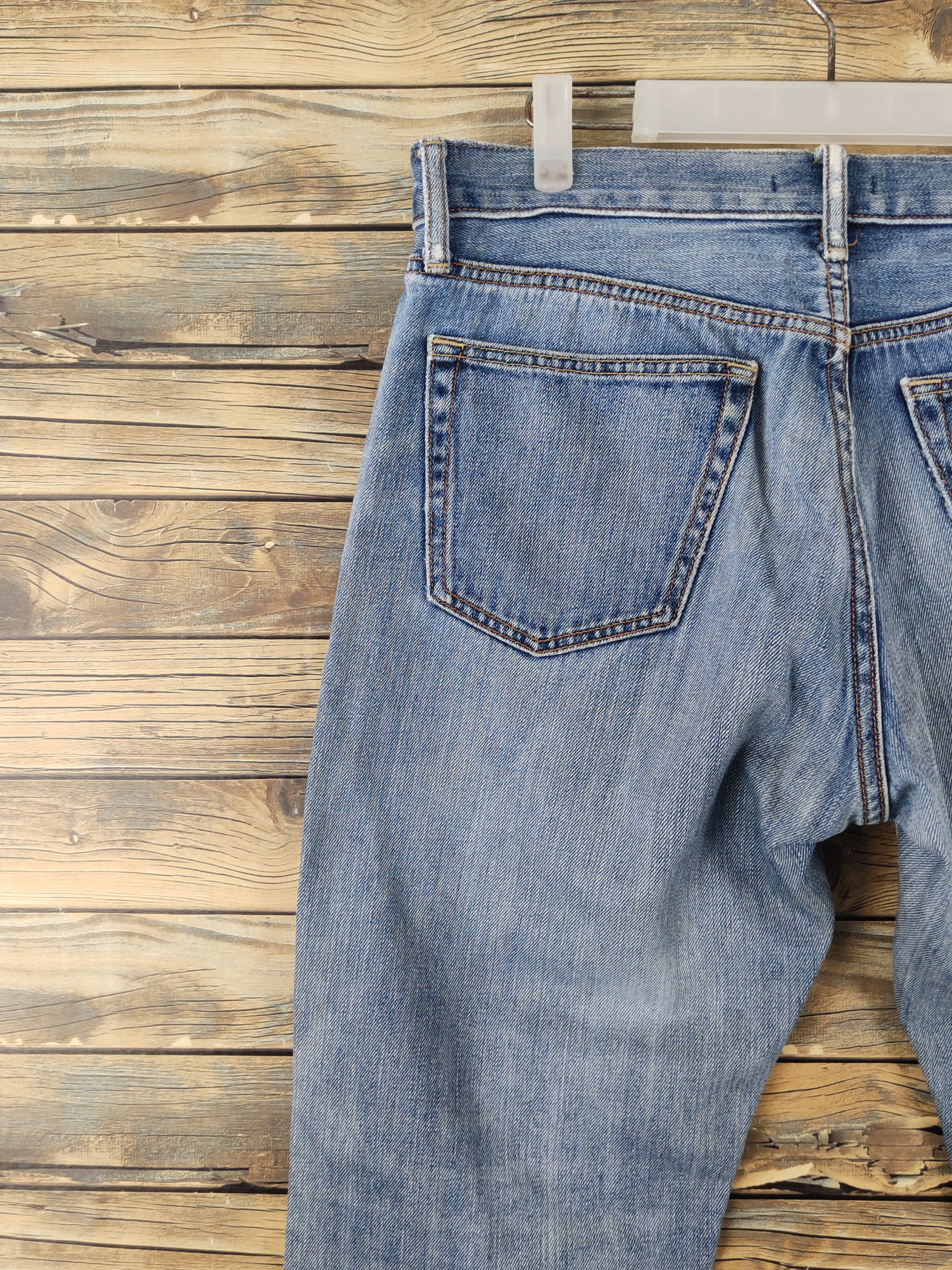 Japanese Brand Uniqlo fabric by kaihara Blue Distressed Ripped Jeans #W1871 Size US 34 / EU 50 - 8 Thumbnail