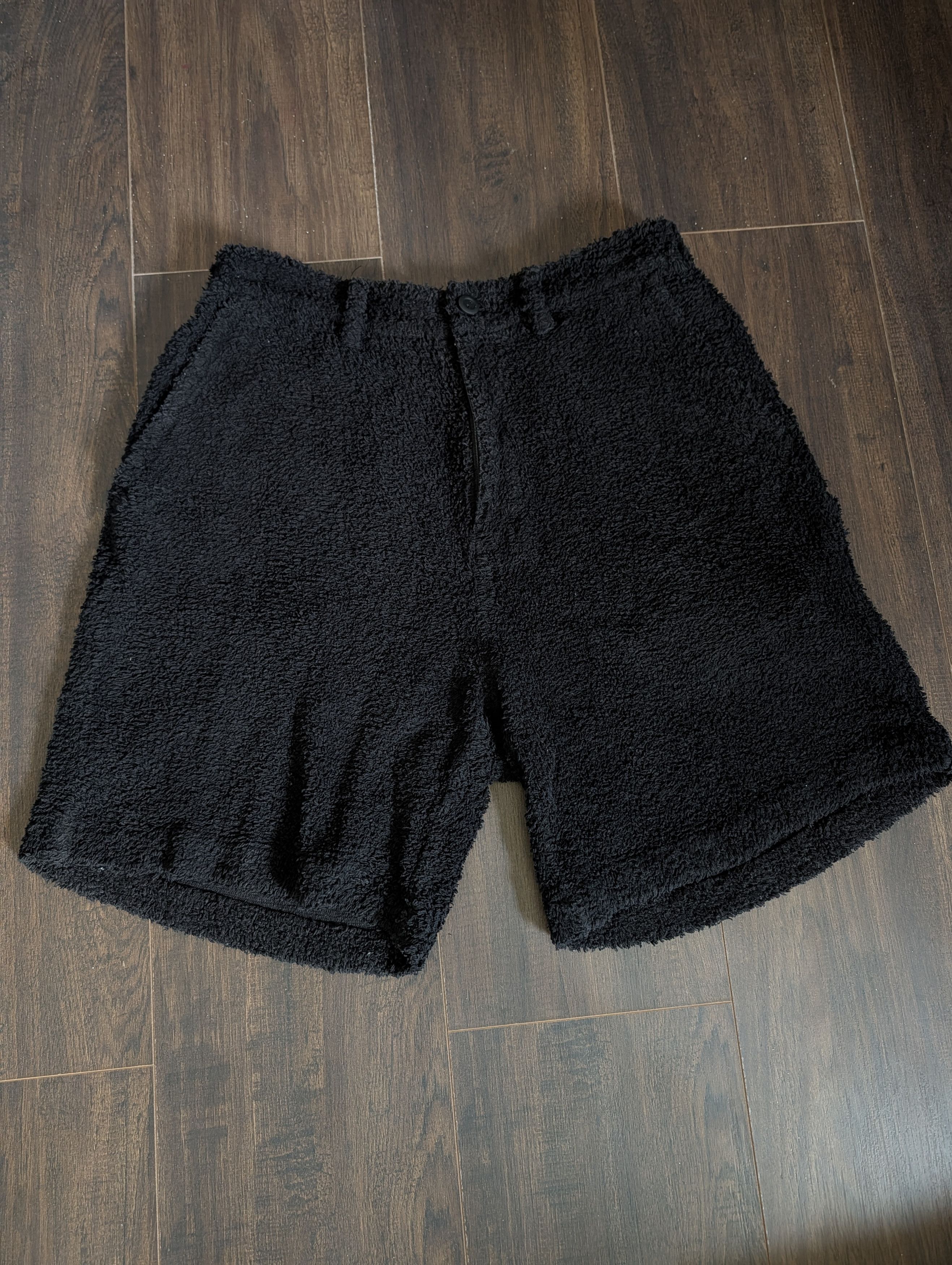 Undercover Black towel fabric cotton terry cargo shorts Japan Size US 31 - 1 Thumbnail