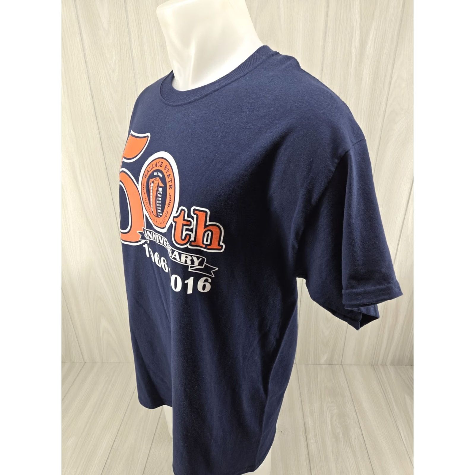 Gildan VINTAGE Wallace State Community College AL 50 anniversary Shirt Mens L Blue Gildan Ultra Cotton T-Shirt Crew Neck Short Sleeve Men Size US L / EU 52-54 / 3 - 4 Thumbnail