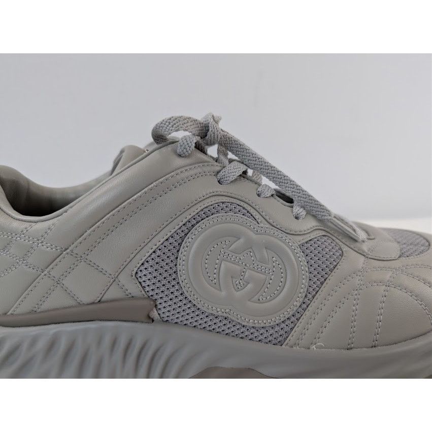 Gucci o1rshd1 Leather Ripple Low Top Sneaker in Grey Size US 12.5 / EU 45-46 - 5 Thumbnail