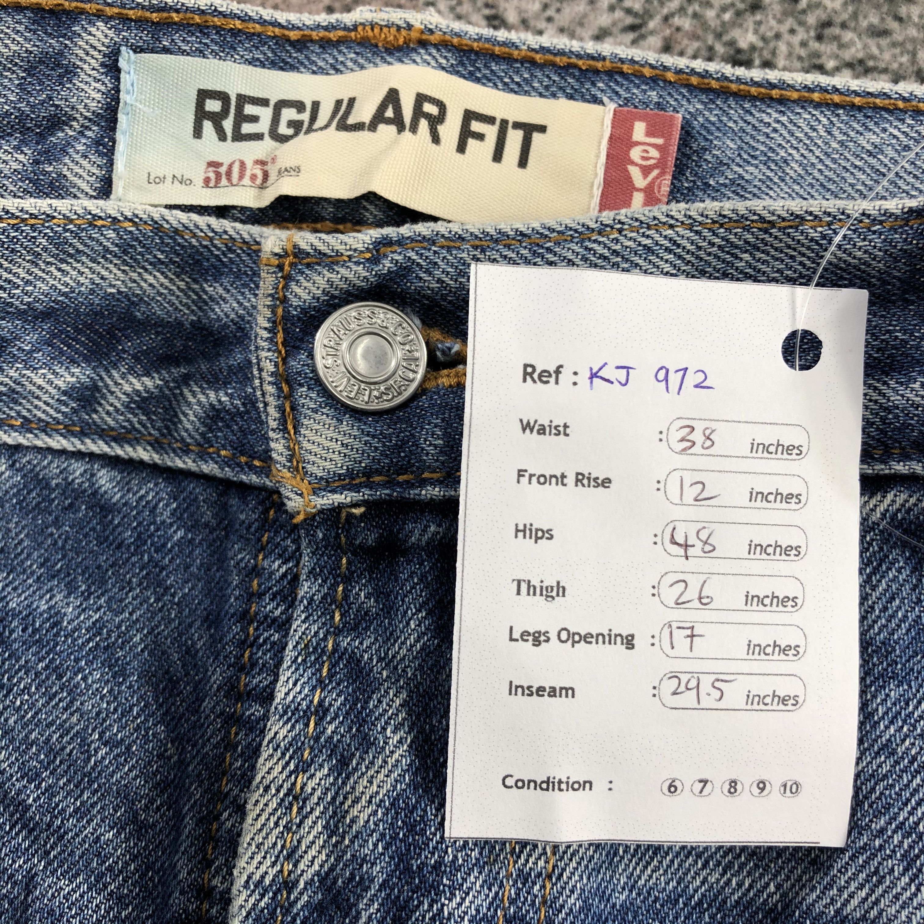 Levi's Vintage Levi's 505 Jeans Distress Regular Fit Denim KJ972 Size US 36 / EU 52 - 16 Thumbnail