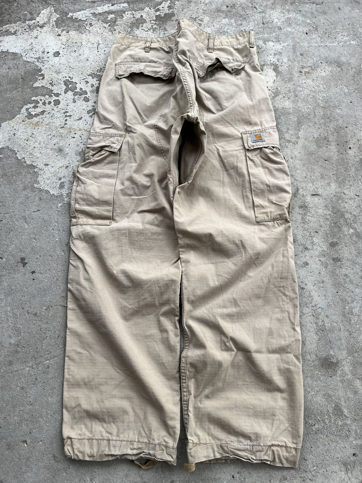 Carhartt × Carhartt Wip 90s Carhartt Double Knee Cargo Faded Distressed Pants Y2K Size US 36 / EU 52 - 2 Thumbnail
