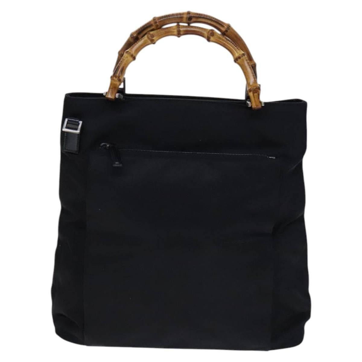 Gucci GUCCI Bamboo Hand Bag Nylon Black Silver 002 2122 002 2122 Size ONE SIZE - 2 Thumbnail