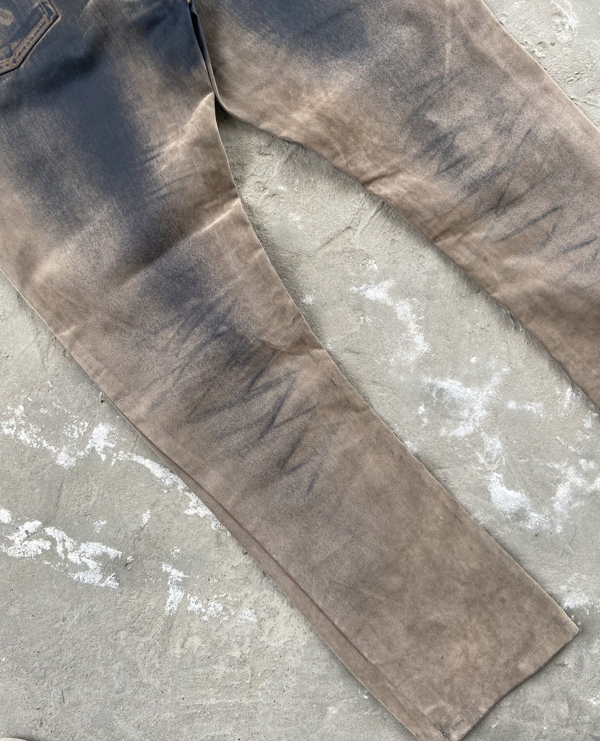 If Six Was Nine × Japanese Brand Vintage Y2K Faded Waxed Jeans Size US 34 / EU 50 - 14 Thumbnail