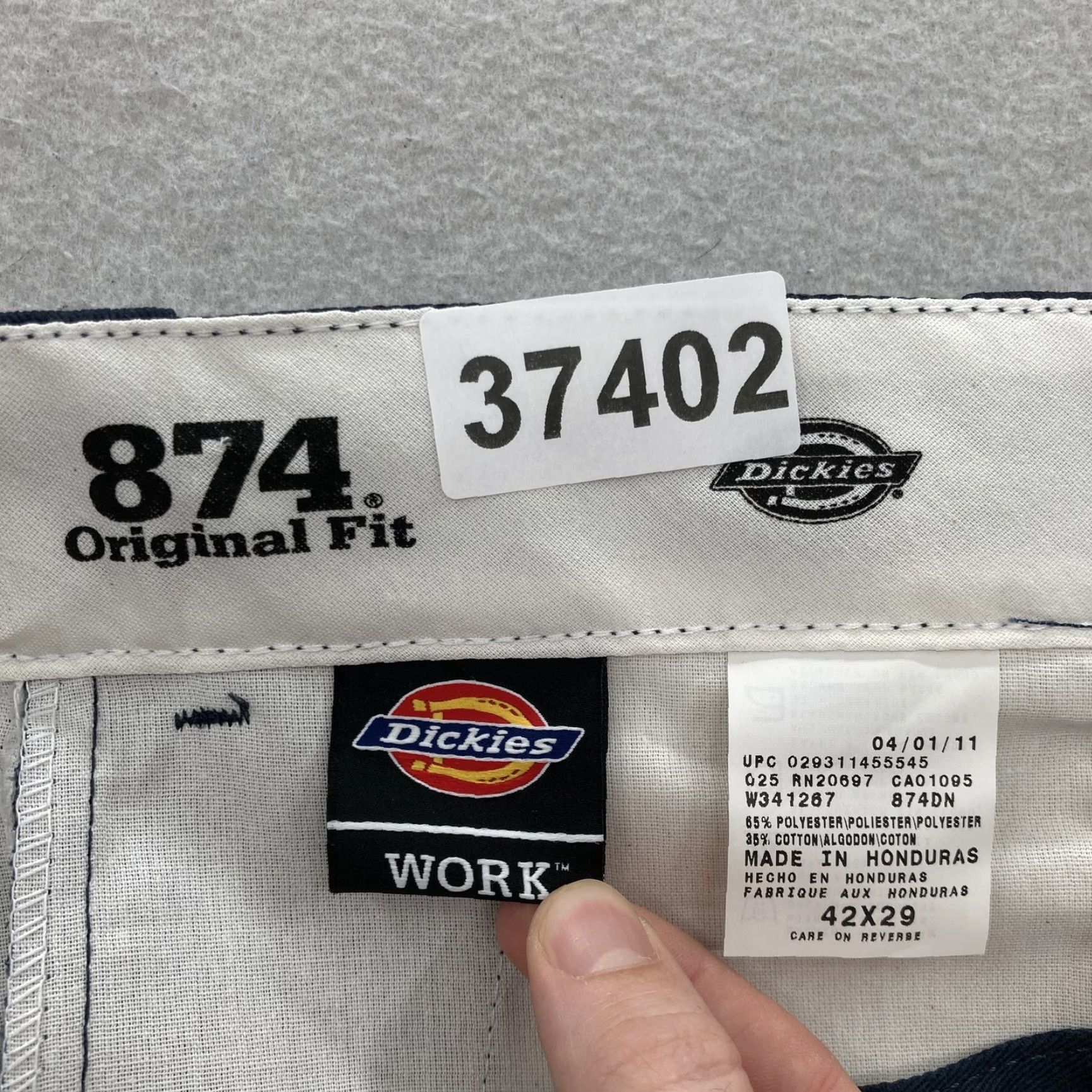 Dickies Dickies 874 Work Pants Mens 42x29 Navy Blue Original Fit Durable Workwear New Size US 42 / EU 58 - 4 Thumbnail