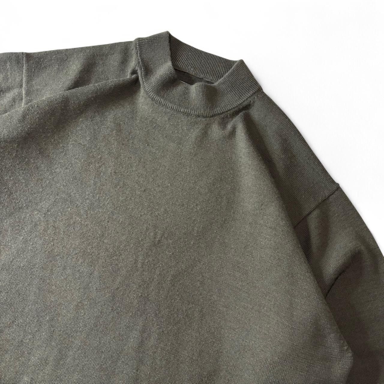 Vintage Vintage Khaki Green Wool Blend Mockneck Sweater - L Size US L / EU 52-54 / 3 - 2 Thumbnail