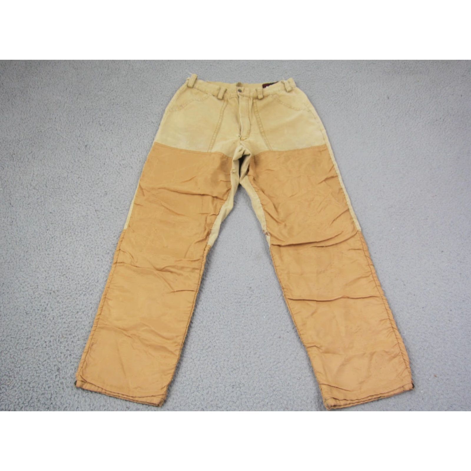 Vintage VINTAGE 10X Americas Finest Pants Carpenter Mens 32x25 Brown Leather Trim Pockets Size US 32 / EU 48 - 2 Thumbnail