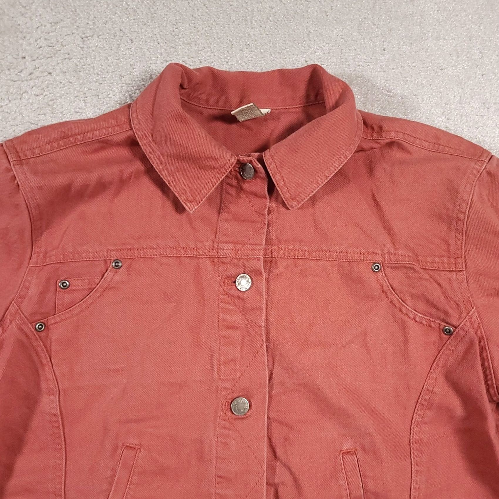 J. Jill VINTAGE J. Jill Jacket Women's Large Salmon Pink Linen Blend Pockets Western Denim Style Coat Shirt? Size L / US 10 / IT 46 - 3 Thumbnail
