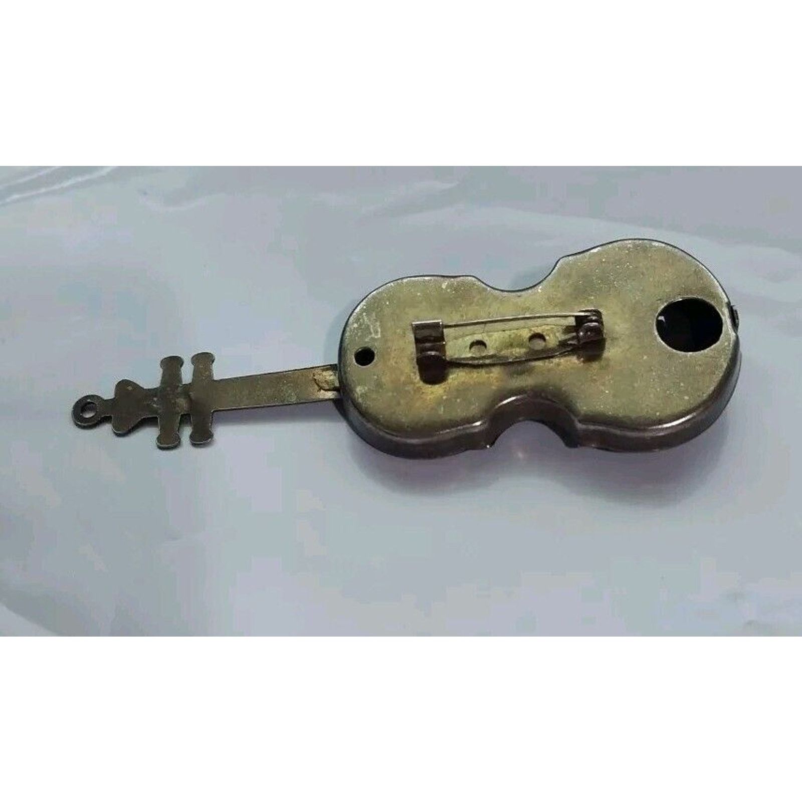 Other Violin Vintage Pin 3 1/2 Inch Size ONE SIZE - 2 Thumbnail