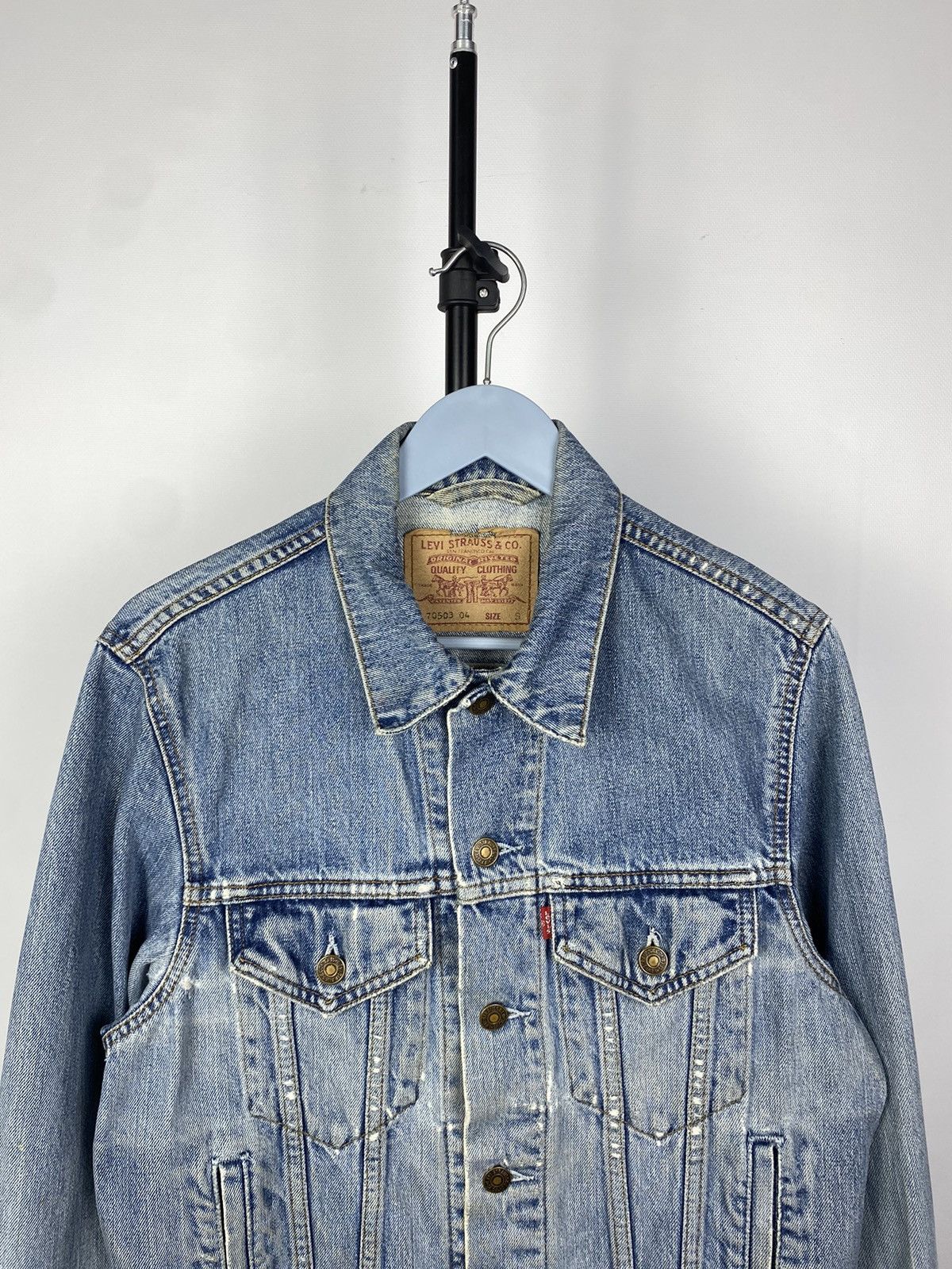 Jean × Levi's × Levi's Vintage Clothing Vintage 90's Distressed Levi's Trucker Denim Jacket Small Size US S / EU 44-46 / 1 - 2 Thumbnail