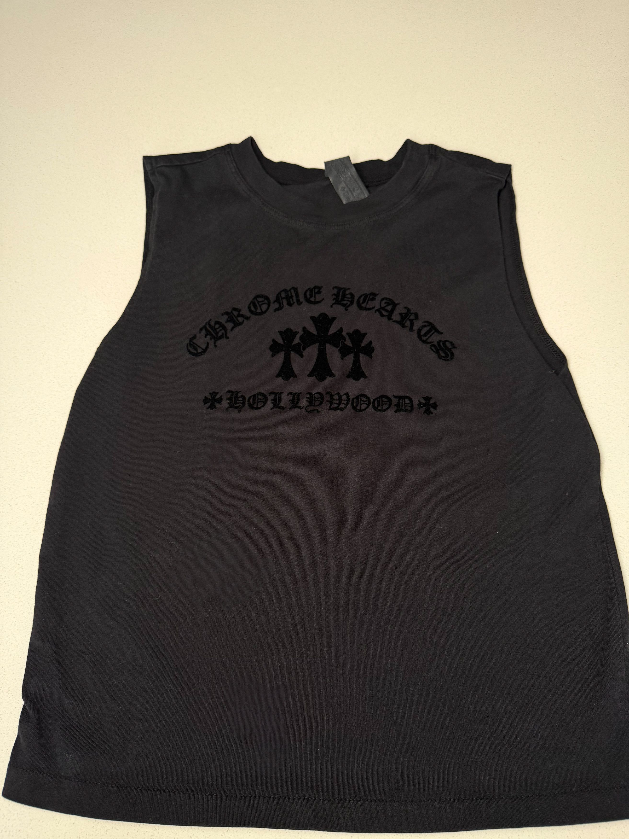 Chrome Hearts TRIPLE VELVET CROSS HOLLYWOOD' BLACK TANK TOP Size XS / US 0-2 / IT 36-38 - 1 Thumbnail