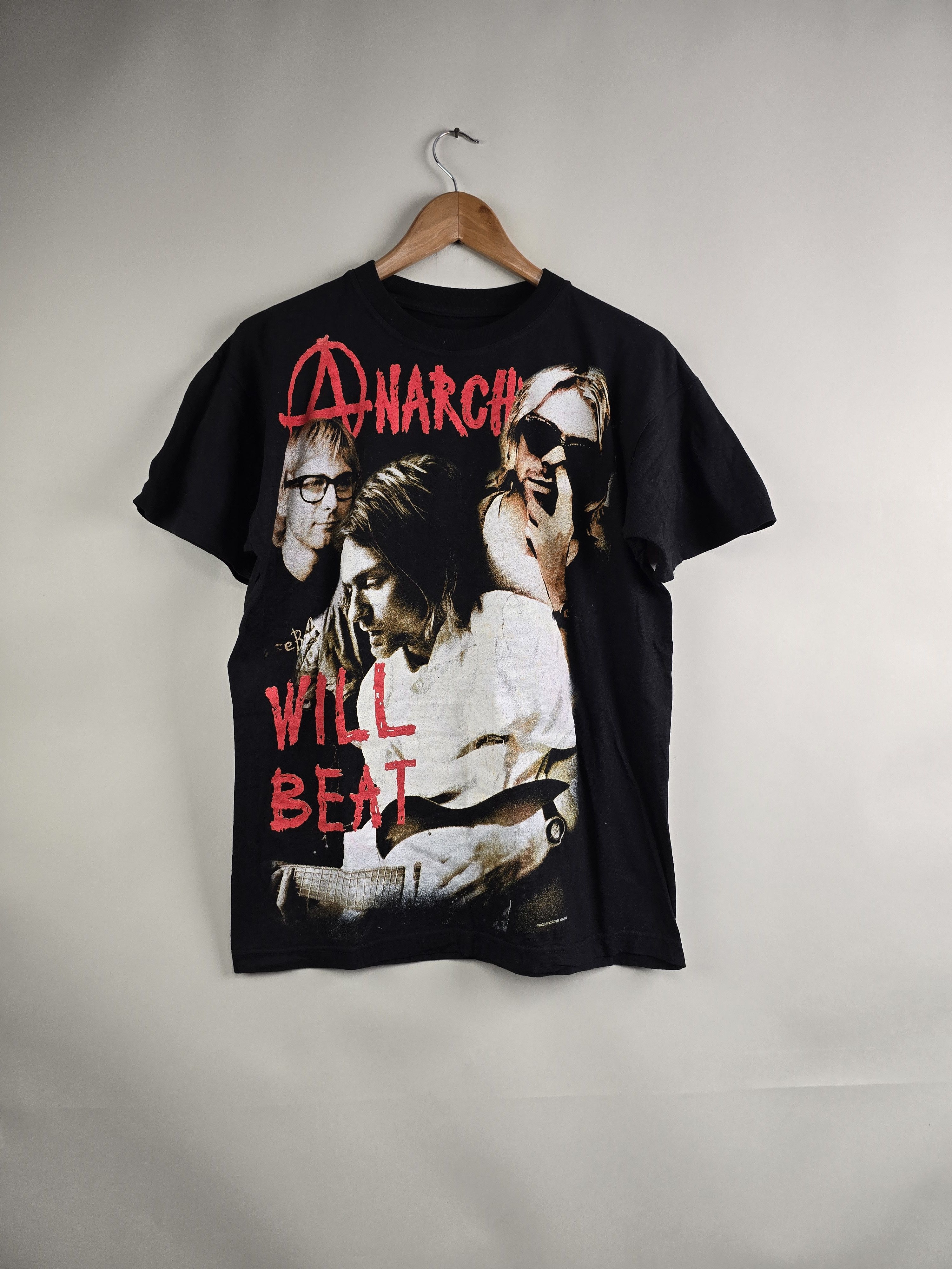 NIRVANA Tシャツ　ANARCHY ブート 2002 Nirvana Kurt Cobain Anarchy will beat M 20 26.5 - Tops