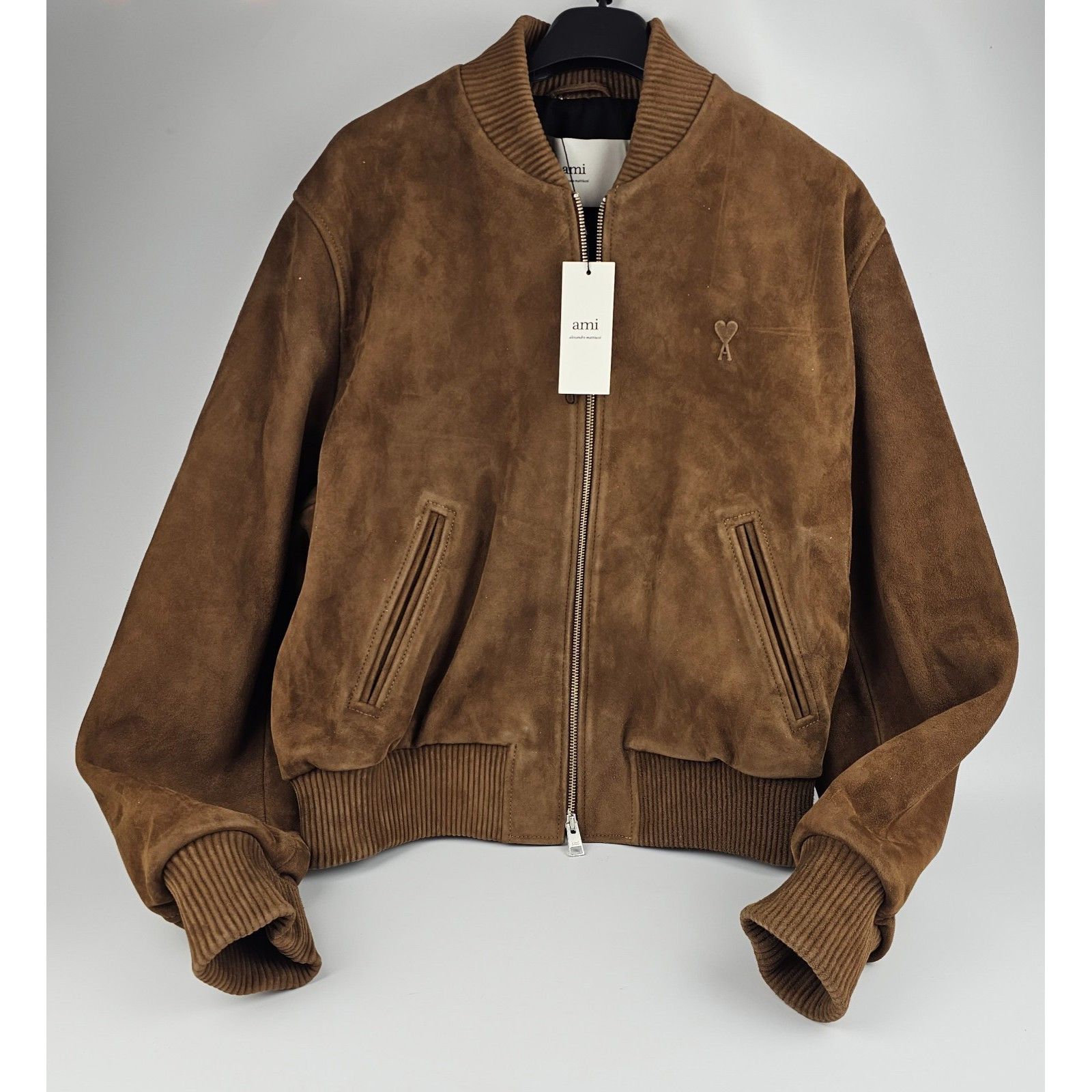 AMI AMI PARIS Brown Suede Bomber Jacket New & Authentic (Men's s Size US L / EU 52-54 / 3 - 1 Thumbnail