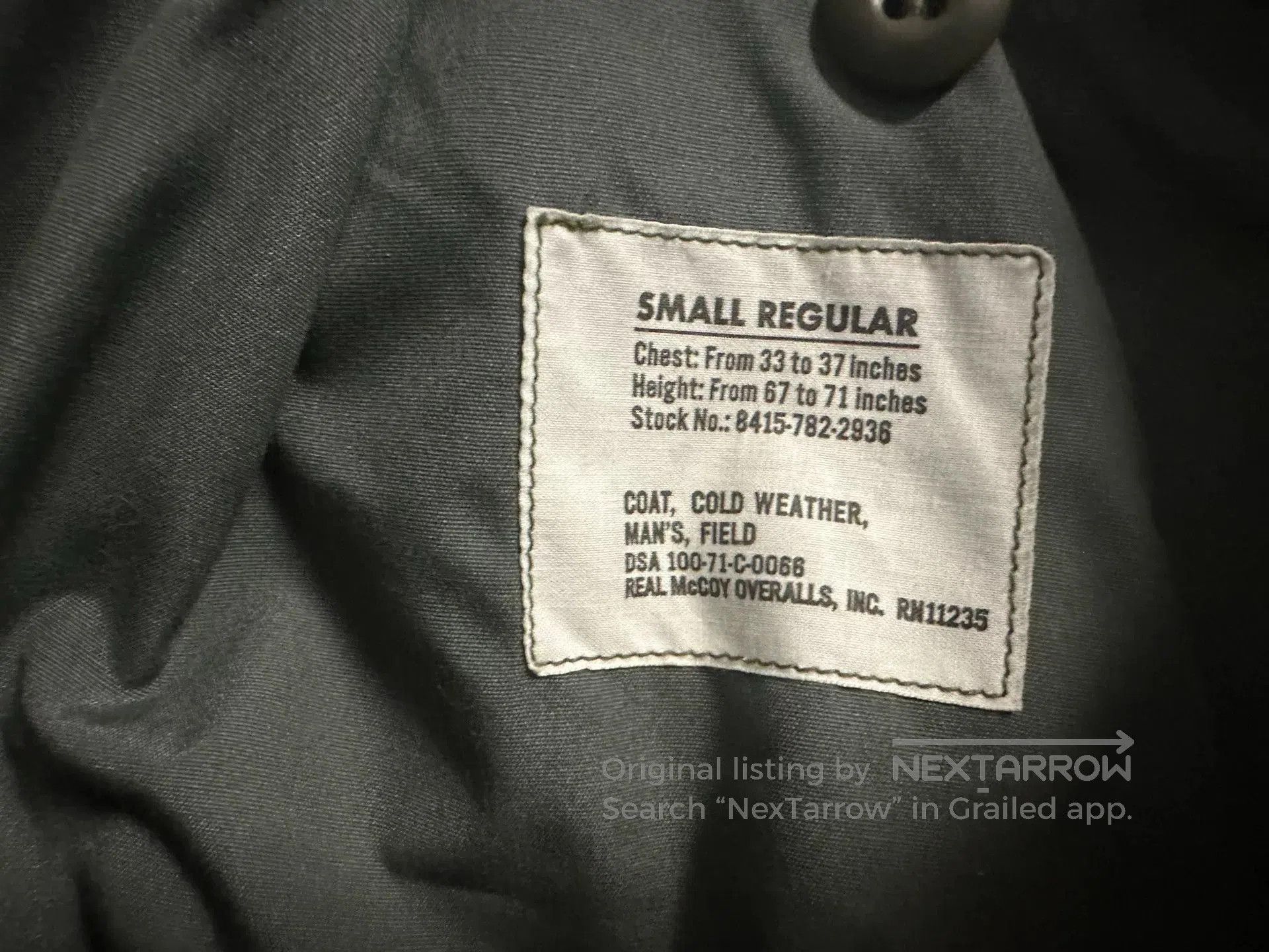The Real McCoy's The Real McCoy's M65 Jacket. Size US S / EU 44-46 / 1 - 3 Thumbnail
