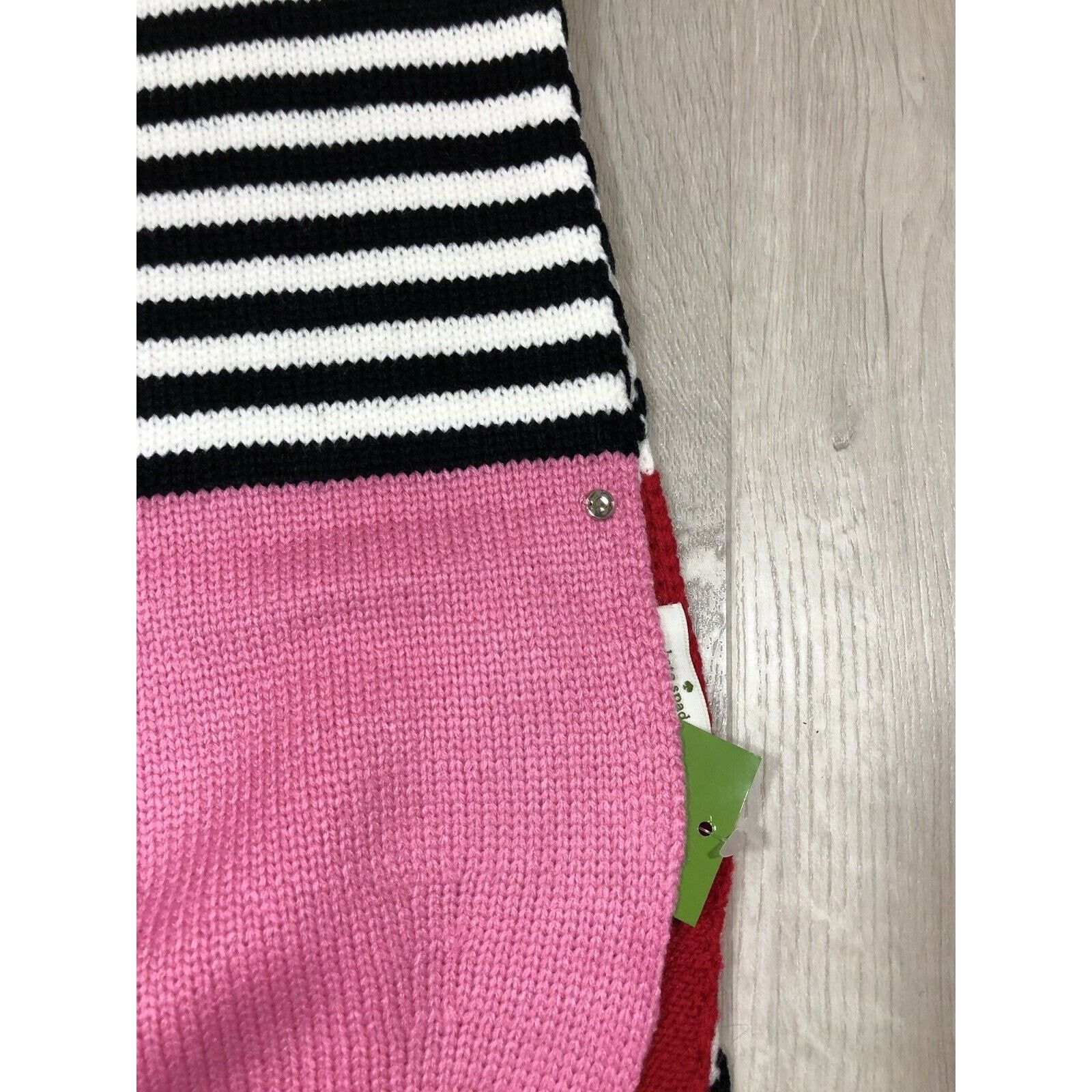 Kate Spade Kate Spade Stripe Pom Pom Scarf Blockcolors Stripe Charm Red Size ONE SIZE - 3 Thumbnail