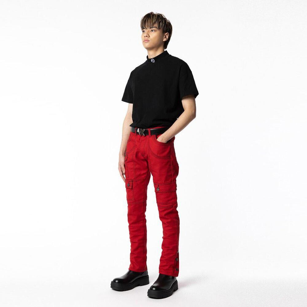 Designer AKINGS Kyle Snap Cargo Pants (Red - Size 36) Size US 36 / EU 52 - 7 Thumbnail