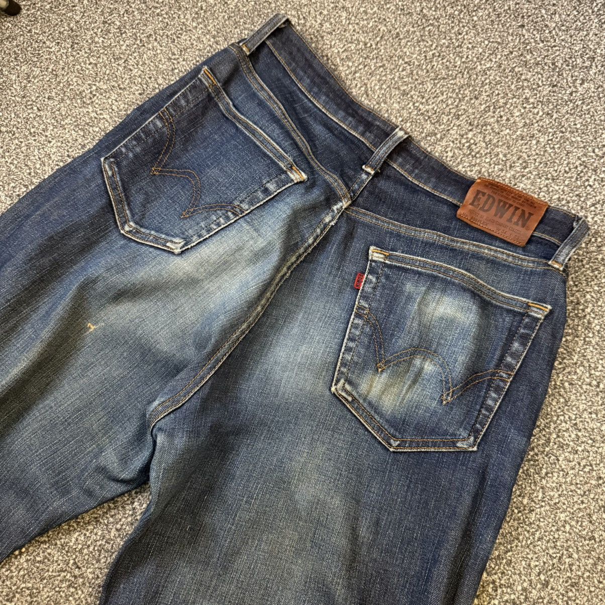 Seditionaries 🔥🇯🇵 Japanese Edwin 503 Flex Distressed Denim Size US 34 / EU 50 - 4 Thumbnail