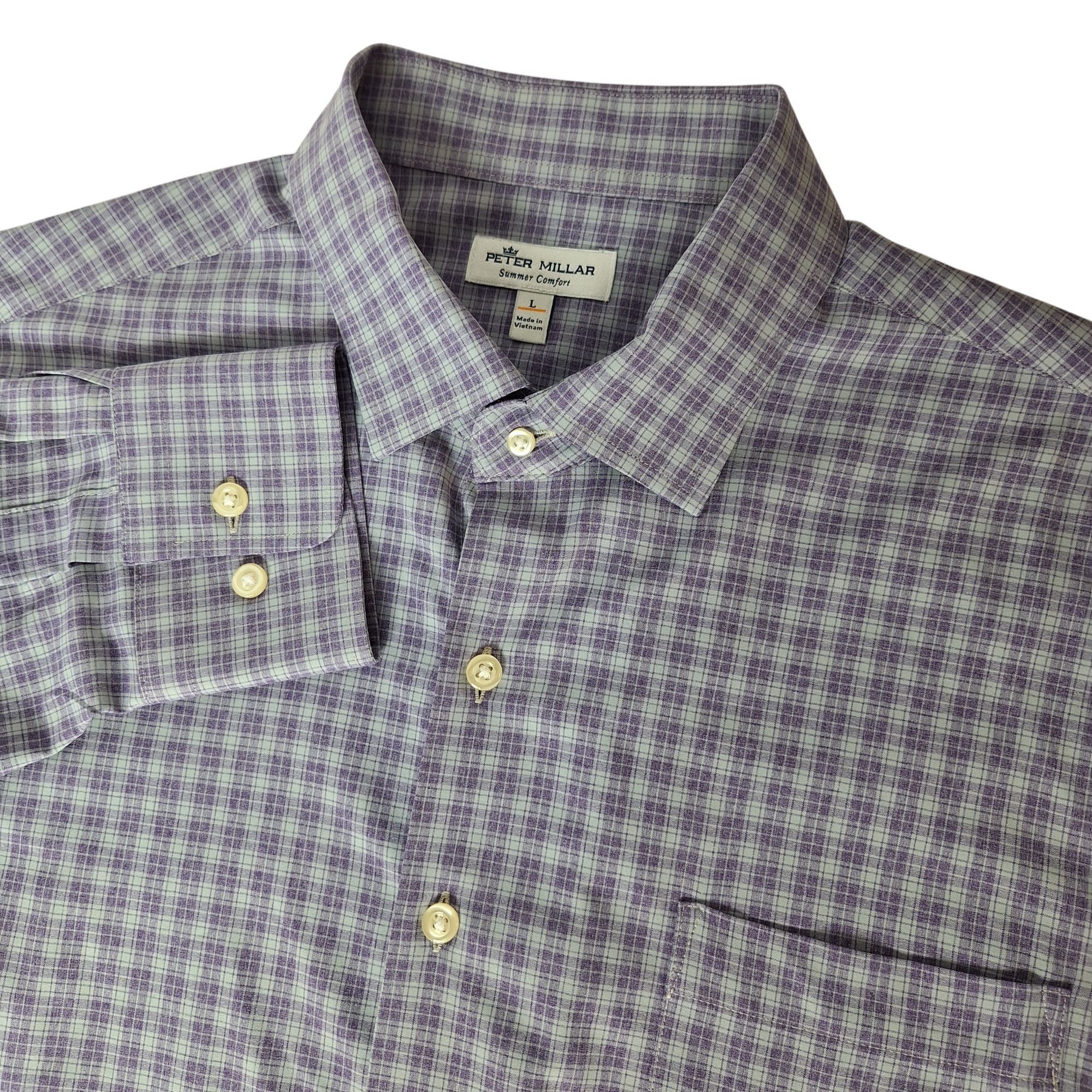 Peter Millar Peter Millar Summer Comfort Hartford Sport Shirt Blue Plaid Size US L / EU 52-54 / 3 - 1 Thumbnail