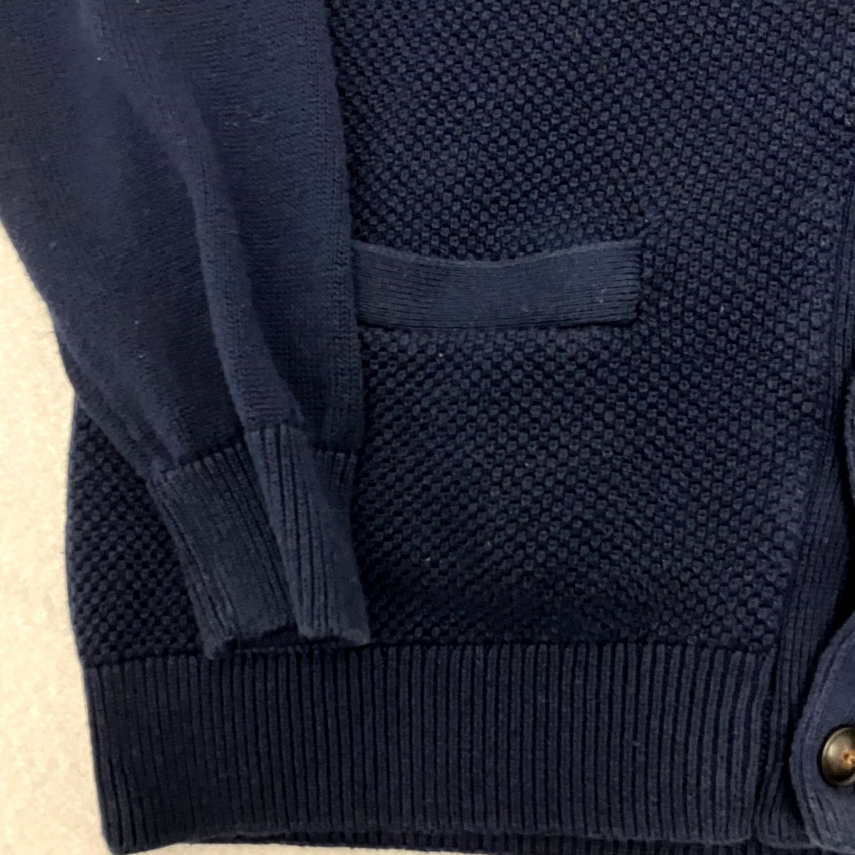 Chaps Chaps Sweater Mens Medium Navy Button Up Cardigan Textured Knit Cotton Size US M / EU 48-50 / 2 - 2 Thumbnail