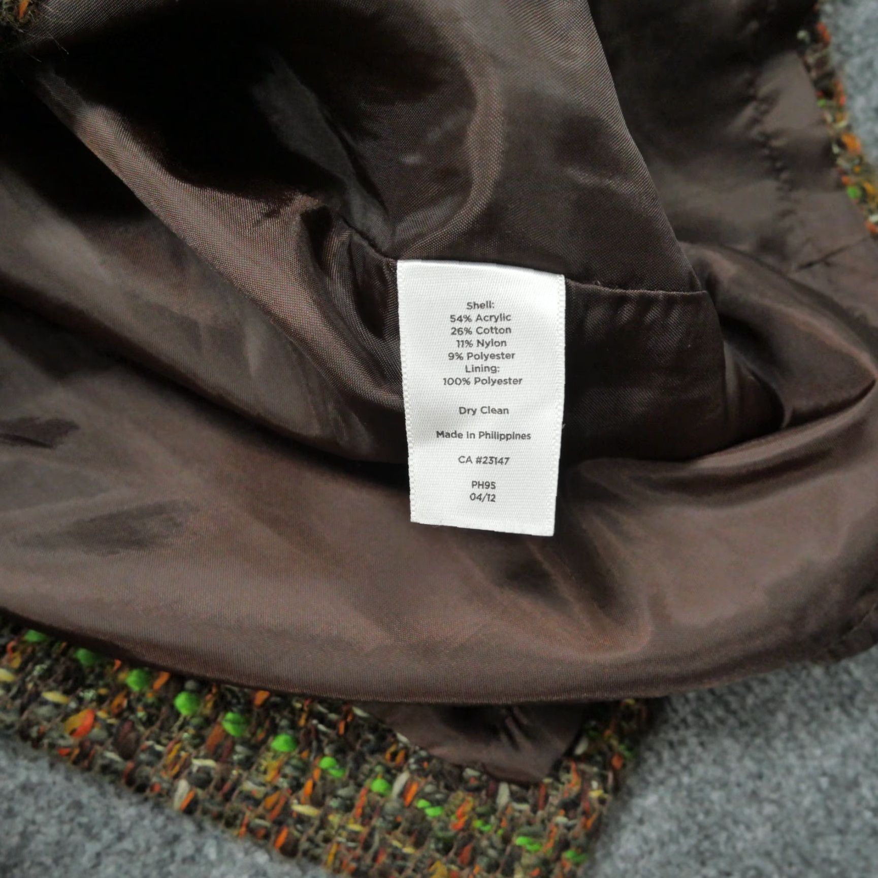 Talbots Talbots Skirt Womens 6 Brown Green Orange Tweed Straight Business Size 28" / US 6 / IT 42 - 7 Thumbnail